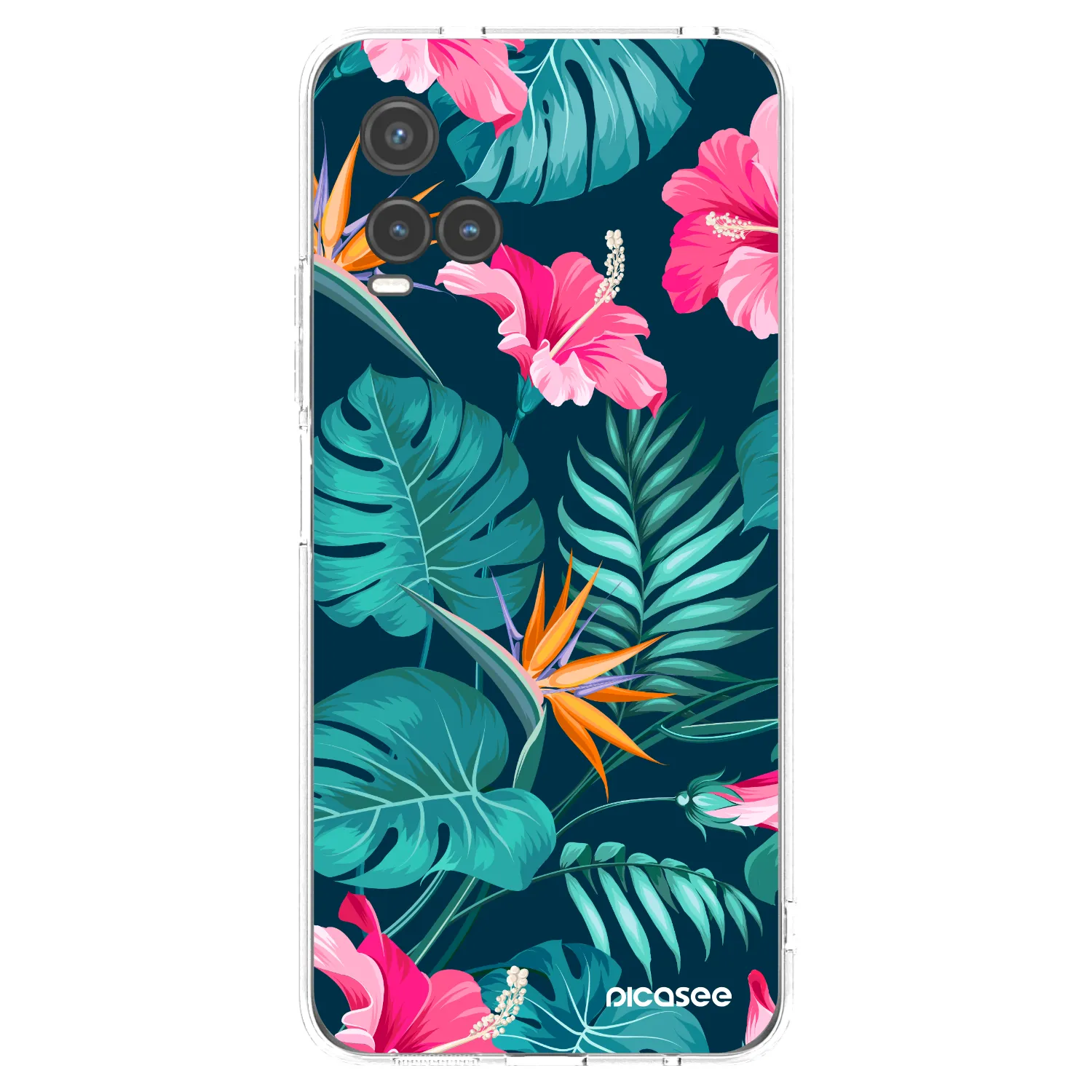 Picasee átlátszó szilikon tok az alábbi mobiltelefonokra Vivo Y33s - Pink Monstera