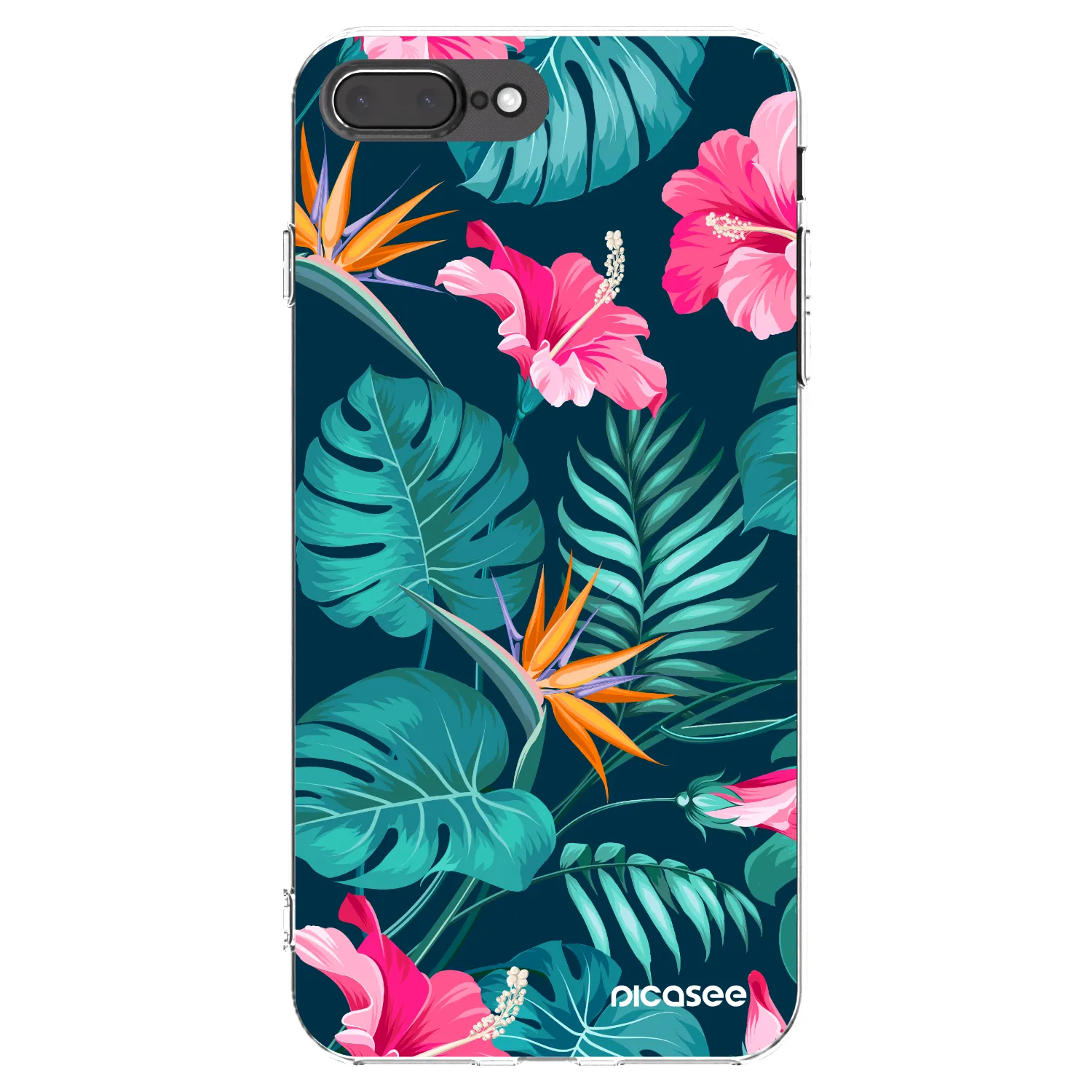 Picasee átlátszó szilikon tok az alábbi mobiltelefonokra Apple iPhone 7 Plus - Pink Monstera