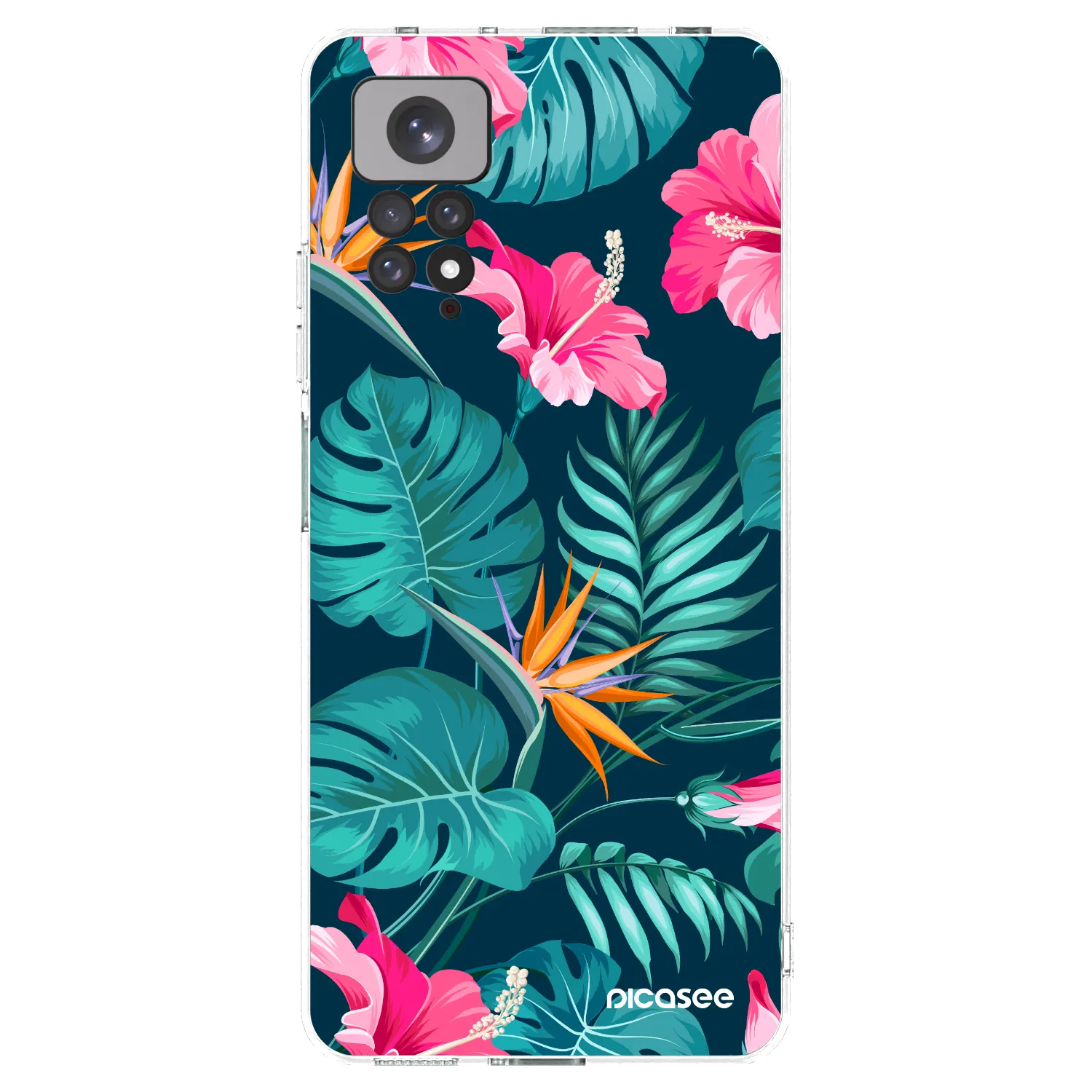 Picasee átlátszó szilikon tok az alábbi mobiltelefonokra Xiaomi Redmi Note 11S 4G - Pink Monstera