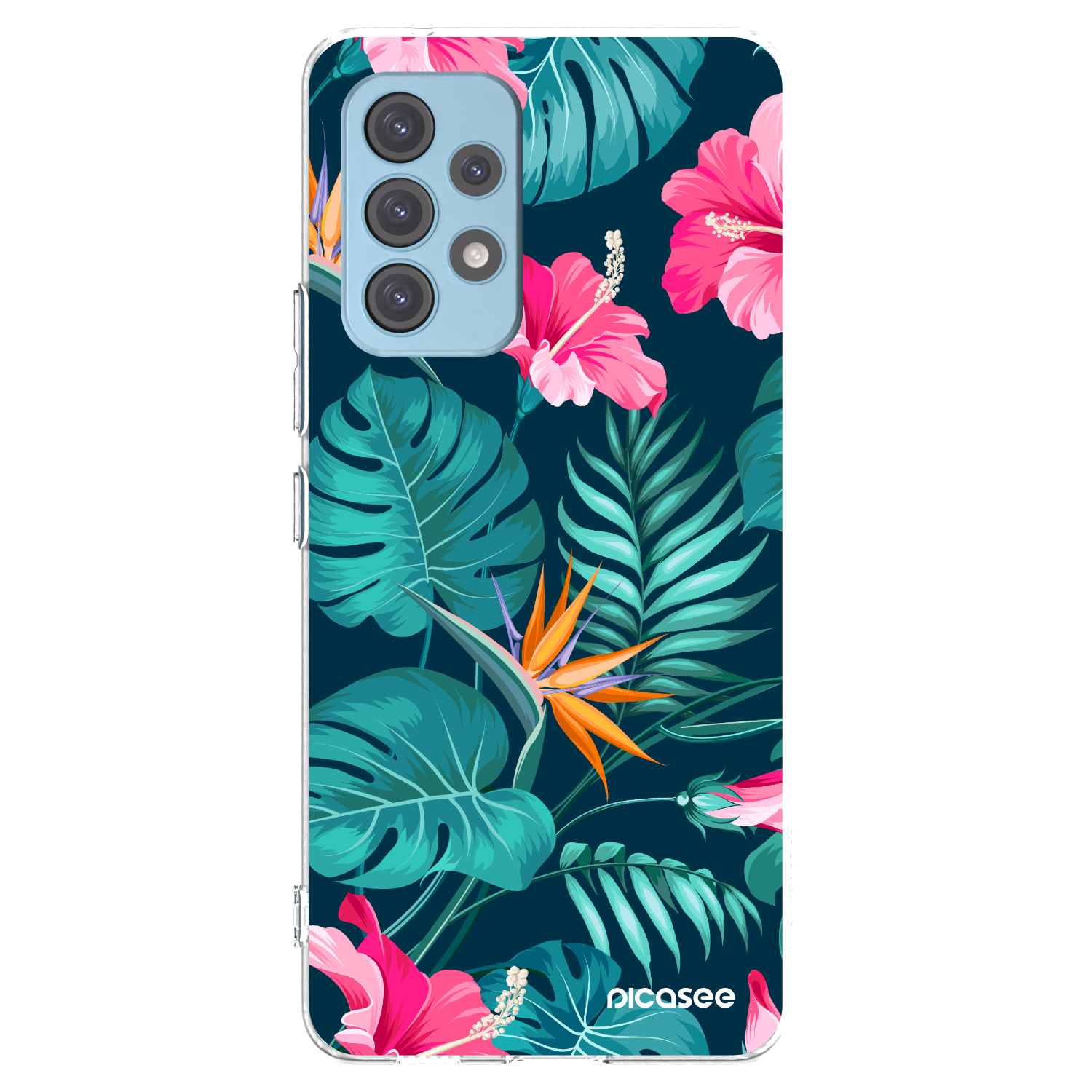 Picasee átlátszó szilikon tok az alábbi mobiltelefonokra Samsung Galaxy A53 5G A536 - Pink Monstera