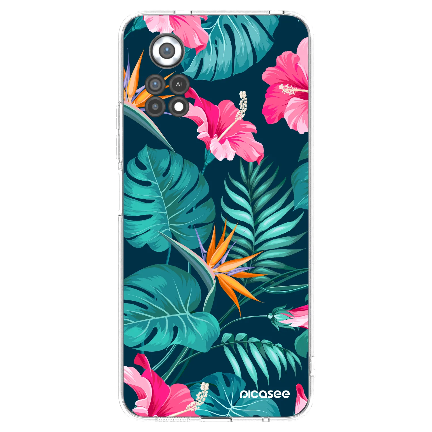 Picasee átlátszó szilikon tok az alábbi mobiltelefonokra Xiaomi Poco X4 Pro 5G - Pink Monstera