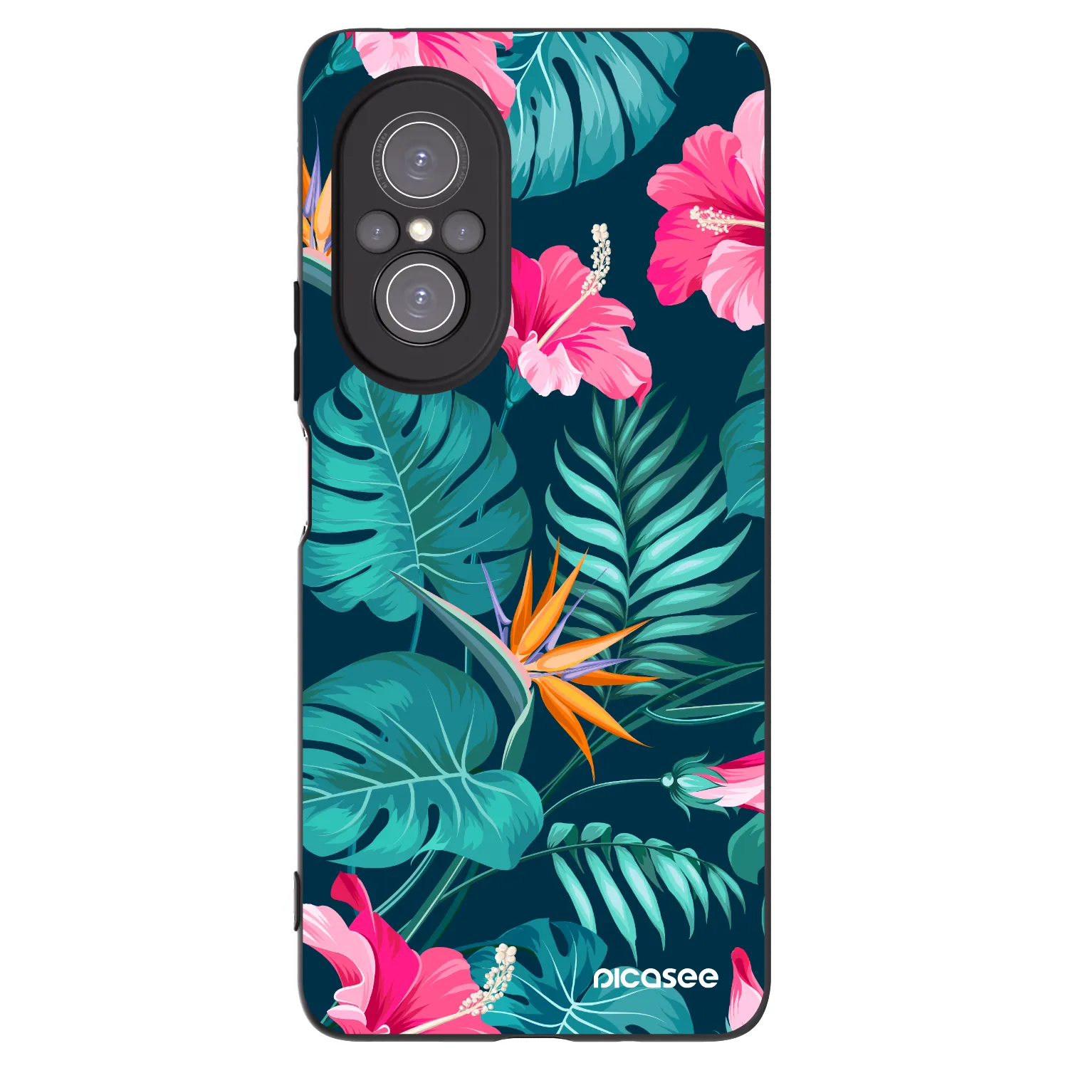 Picasee fekete szilikon tok az alábbi mobiltelefonokra Huawei Nova 9 SE - Pink Monstera