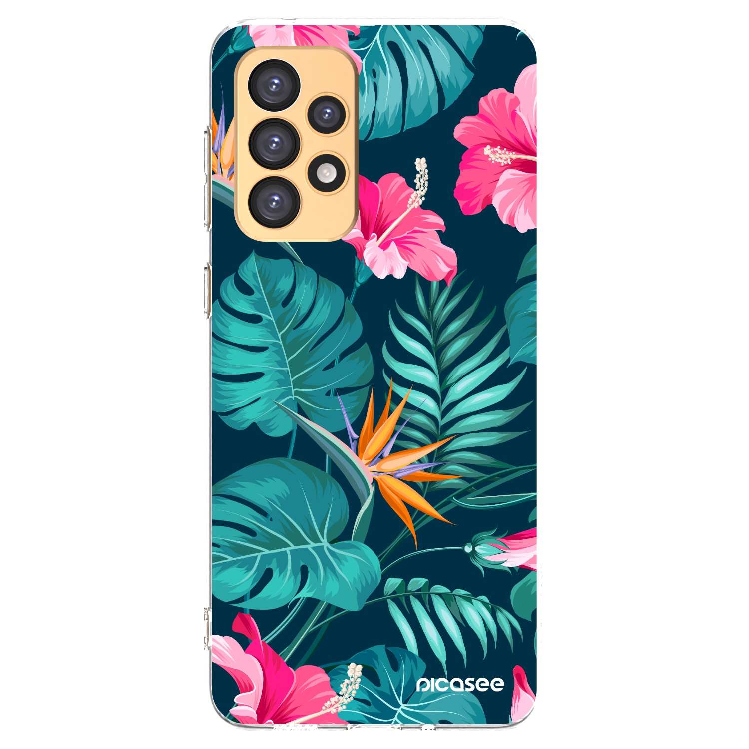 Picasee átlátszó szilikon tok az alábbi mobiltelefonokra Samsung Galaxy A33 5G A336 - Pink Monstera