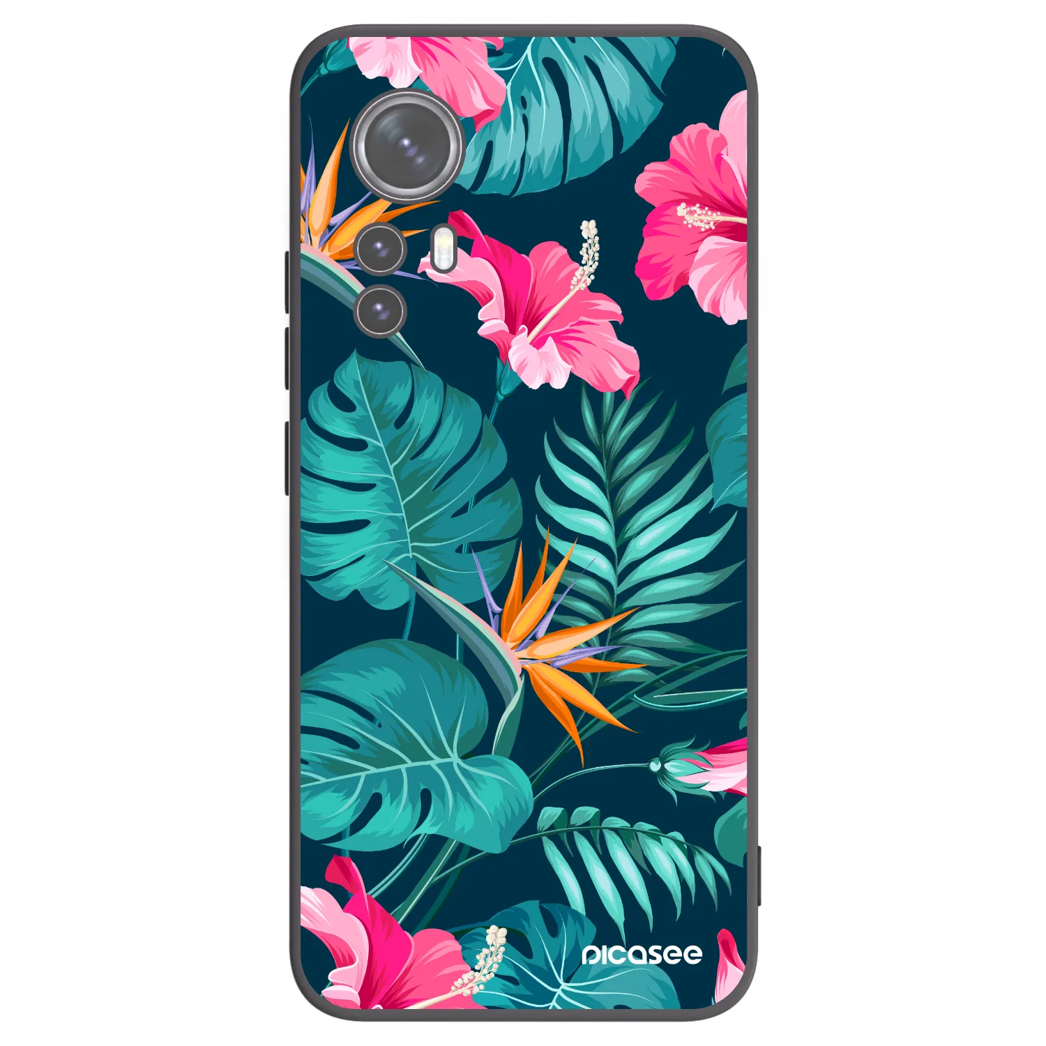 Picasee fekete szilikon tok az alábbi mobiltelefonokra Xiaomi 12X - Pink Monstera