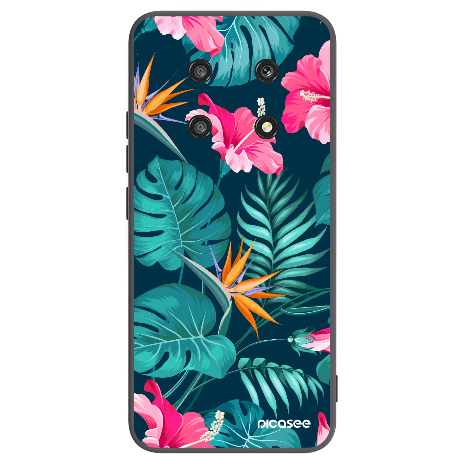 Picasee fekete szilikon tok az alábbi mobiltelefonokra Honor Magic4 Lite 5G - Pink Monstera