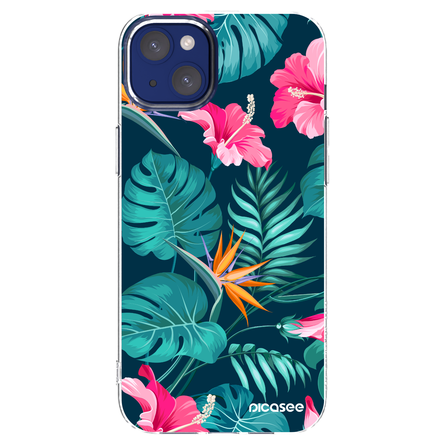 Picasee átlátszó szilikon tok az alábbi mobiltelefonokra Apple iPhone 14 Plus - Pink Monstera