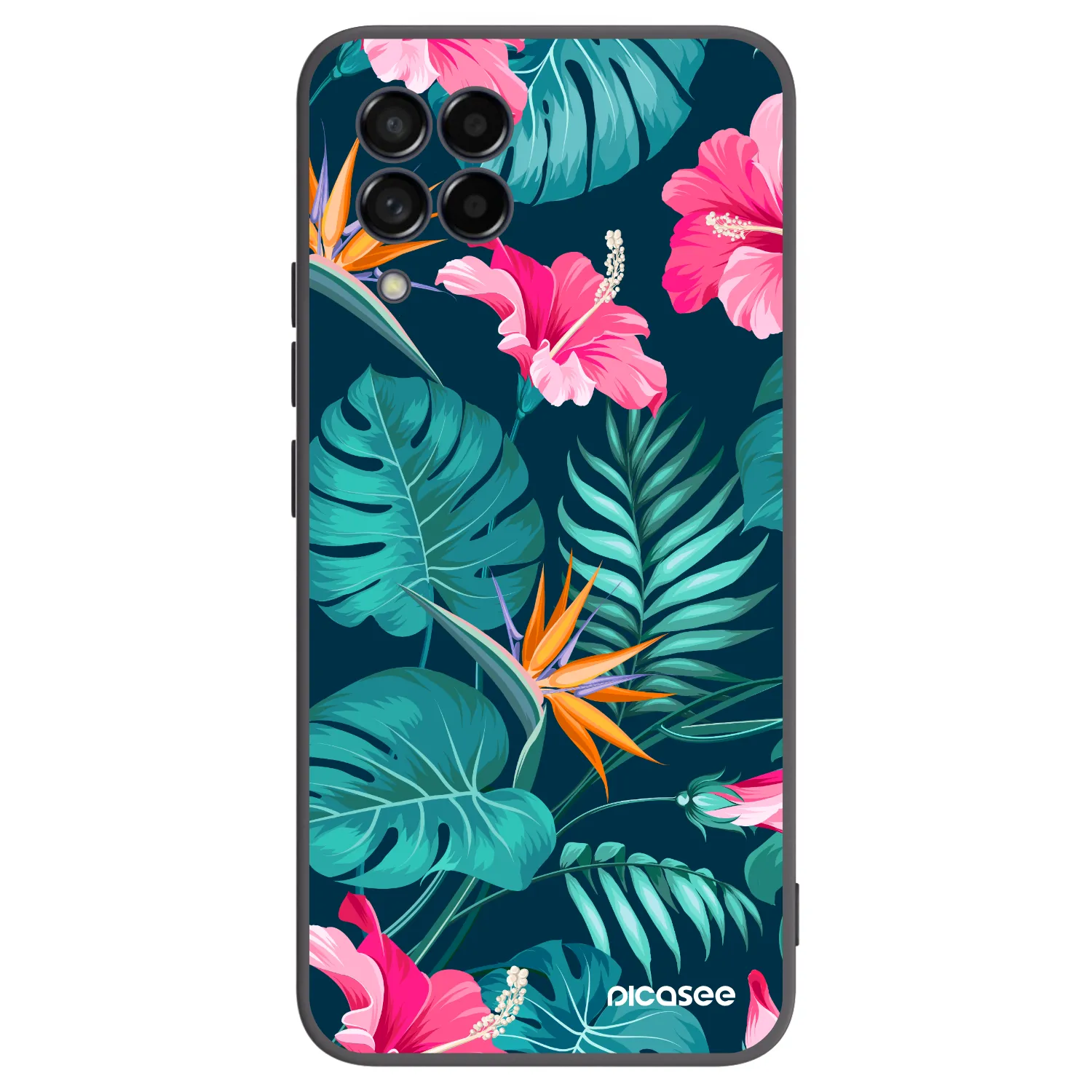 Picasee fekete szilikon tok az alábbi mobiltelefonokra Samsung Galaxy M53 5G - Pink Monstera
