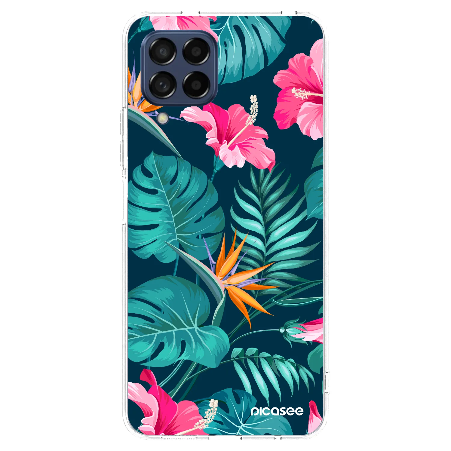 Picasee átlátszó szilikon tok az alábbi mobiltelefonokra Samsung Galaxy M53 5G - Pink Monstera