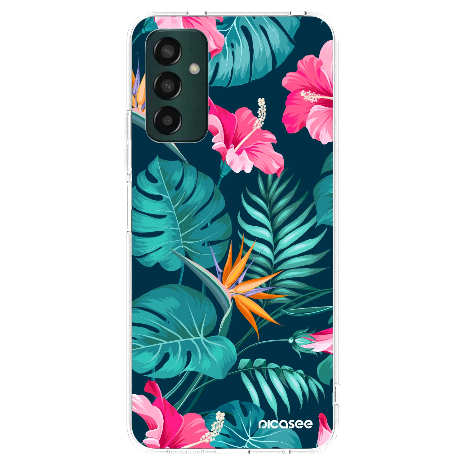 Picasee átlátszó szilikon tok az alábbi mobiltelefonokra Samsung Galaxy M13 M135F - Pink Monstera