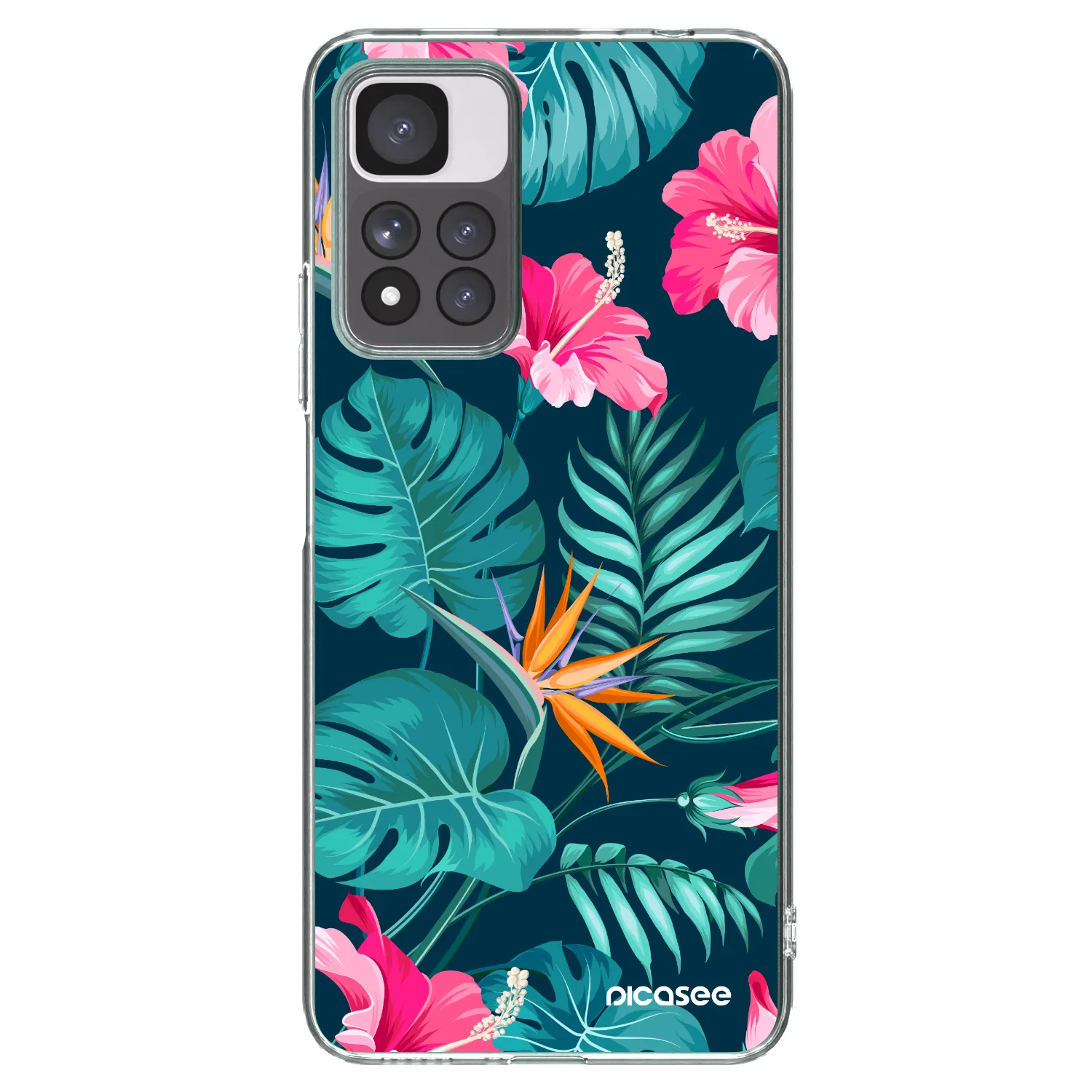 Picasee átlátszó szilikon tok az alábbi mobiltelefonokra Xiaomi Redmi Note 11 Pro+ 5G - Pink Monstera