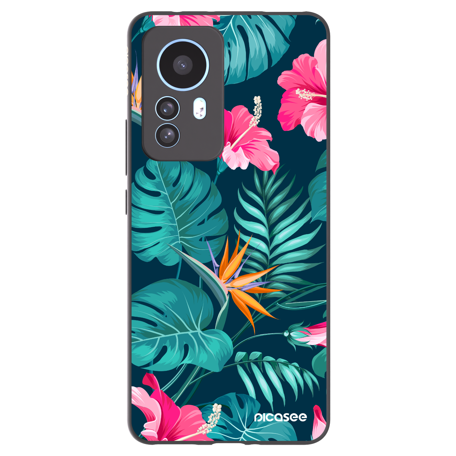 Picasee fekete szilikon tok az alábbi mobiltelefonokra Xiaomi 12T - Pink Monstera