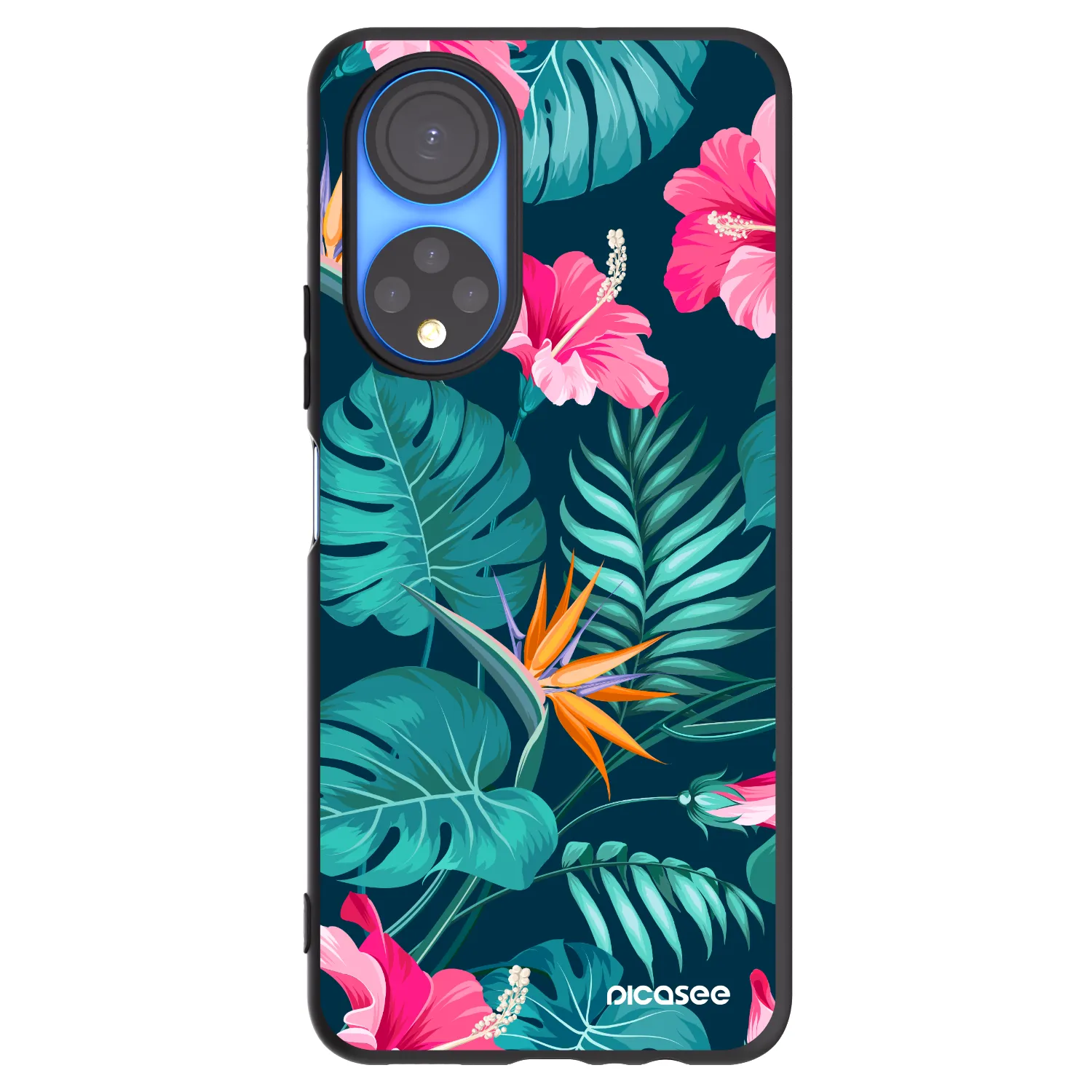 Picasee fekete szilikon tok az alábbi mobiltelefonokra Honor X7 - Pink Monstera
