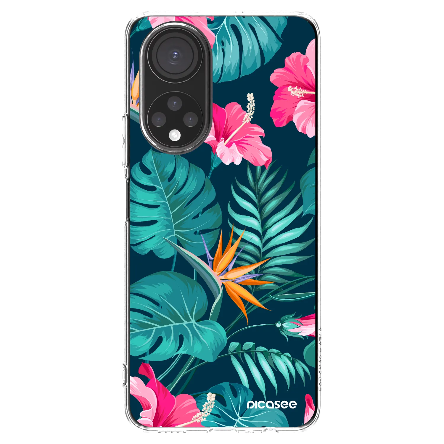 Picasee átlátszó szilikon tok az alábbi mobiltelefonokra Honor X7 - Pink Monstera