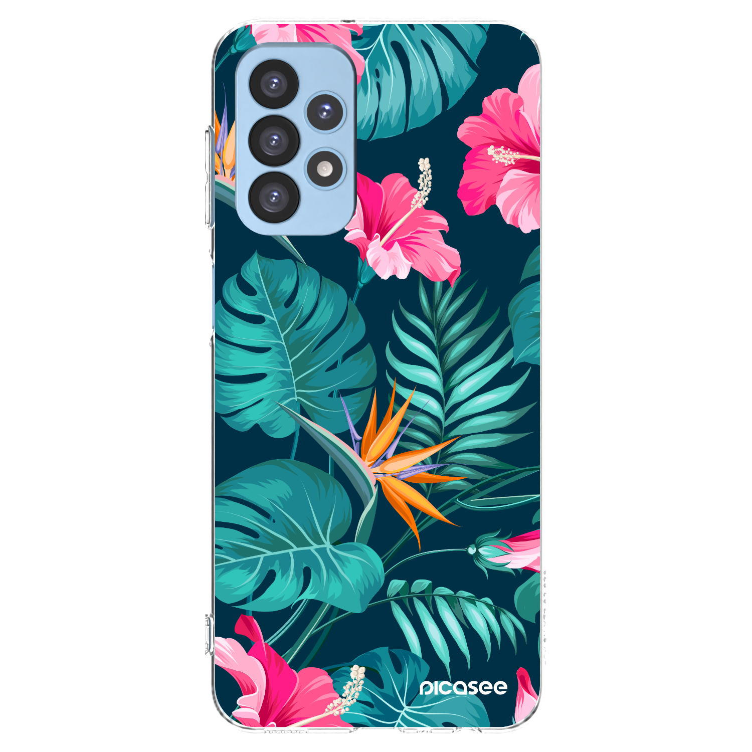 Picasee átlátszó szilikon tok az alábbi mobiltelefonokra Samsung Galaxy A23 A235F 4G - Pink Monstera