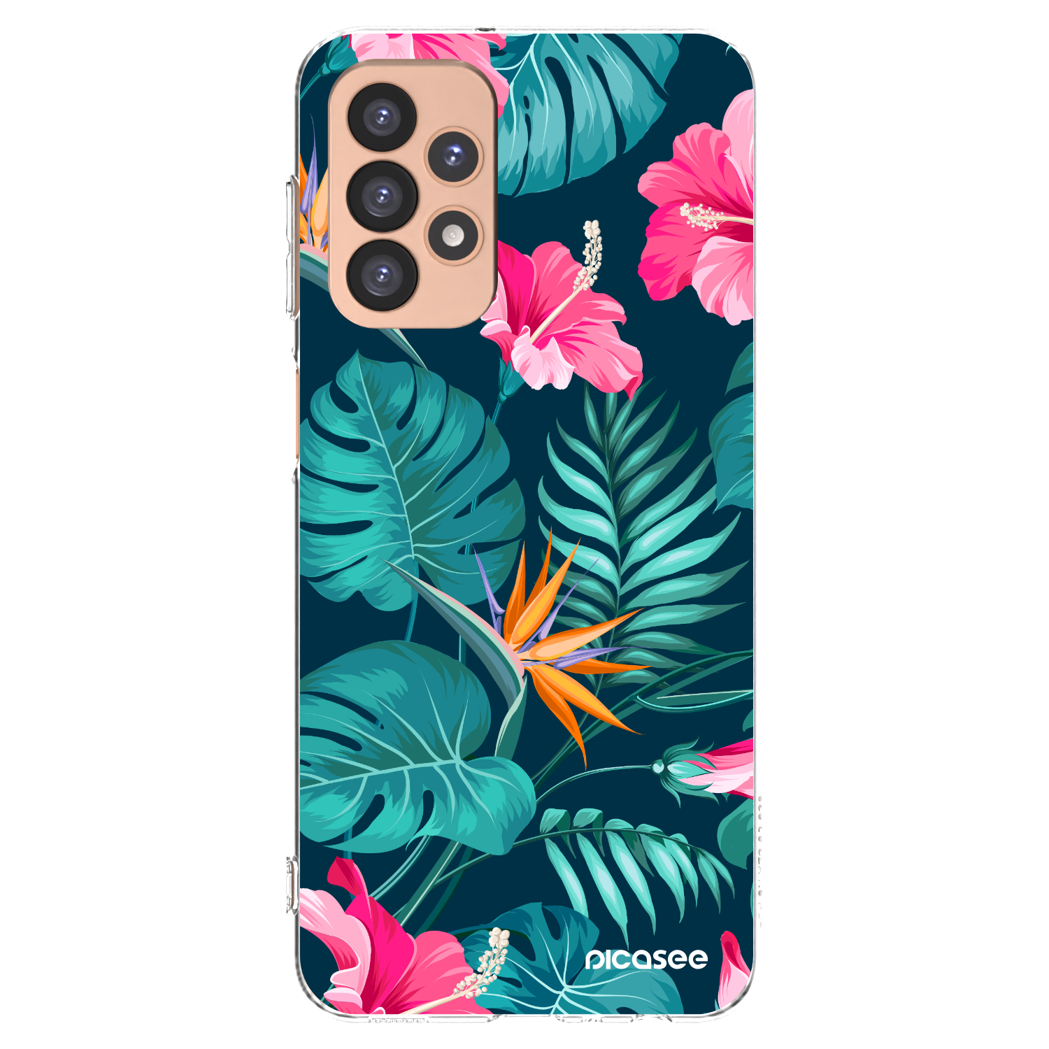 Picasee átlátszó szilikon tok az alábbi mobiltelefonokra Samsung Galaxy A23 A236B 5G - Pink Monstera