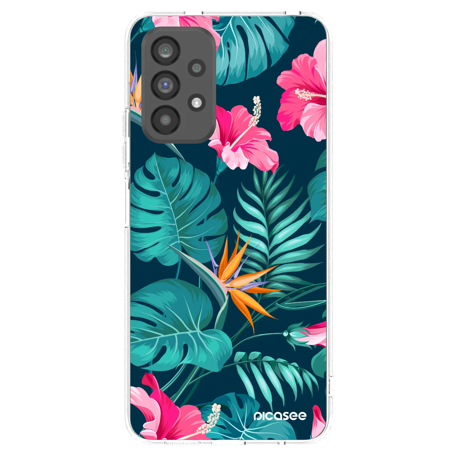 Picasee átlátszó szilikon tok az alábbi mobiltelefonokra Samsung Galaxy A73 5G - Pink Monstera