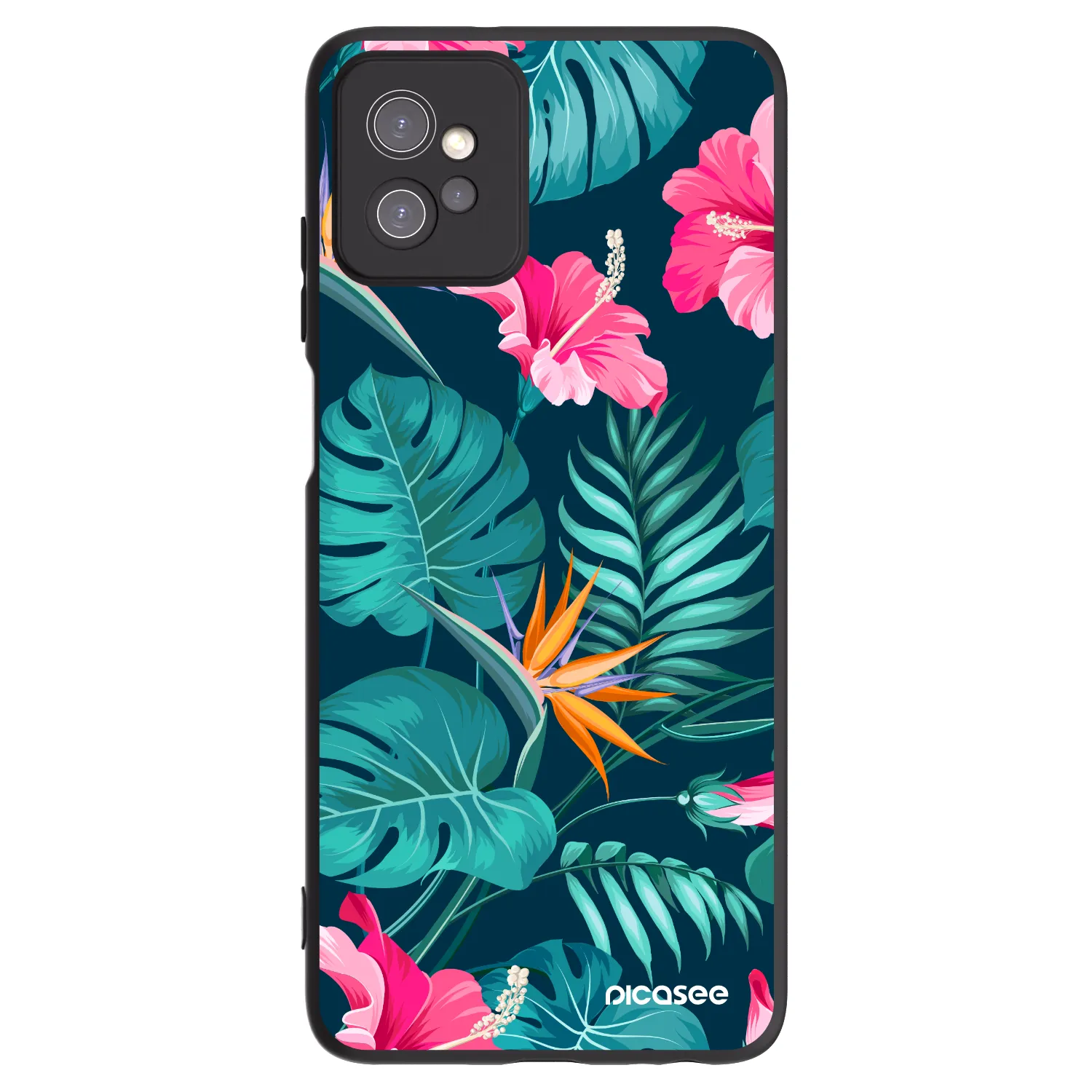 Picasee fekete szilikon tok az alábbi mobiltelefonokra Motorola Moto G32 - Pink Monstera