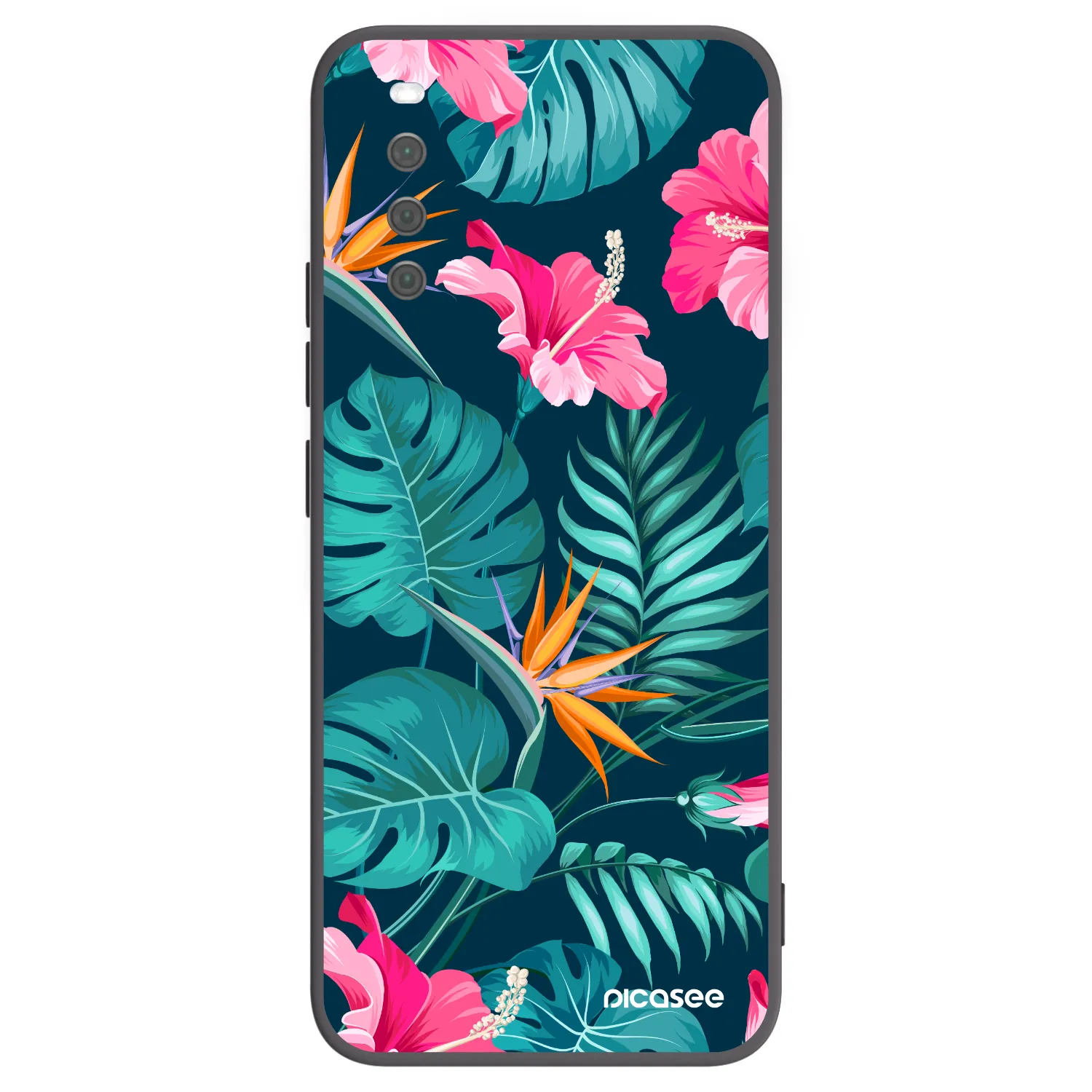Picasee fekete szilikon tok az alábbi mobiltelefonokra Sony Xperia 10 III - Pink Monstera