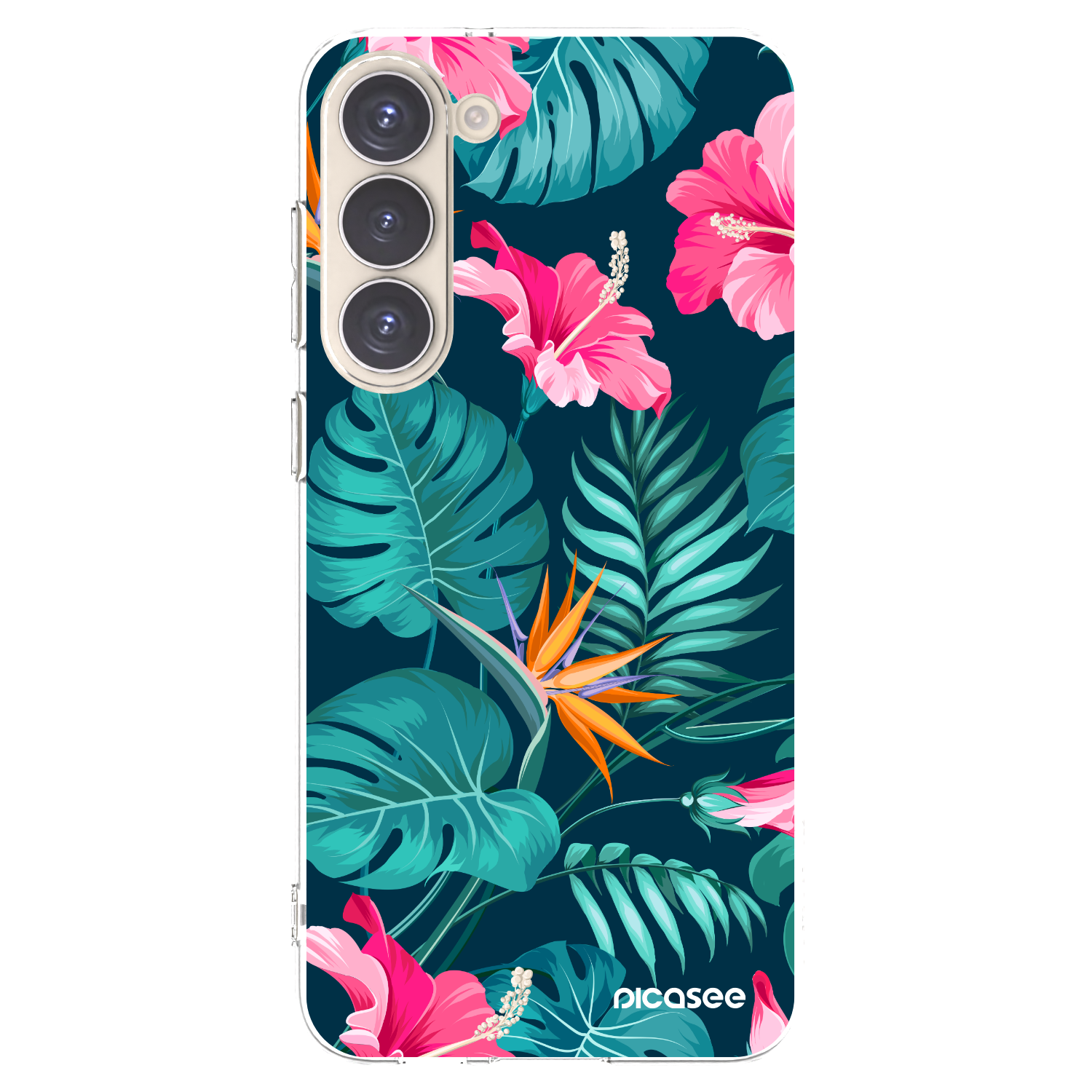 Picasee átlátszó szilikon tok az alábbi mobiltelefonokra Samsung Galaxy S23+ 5G - Pink Monstera
