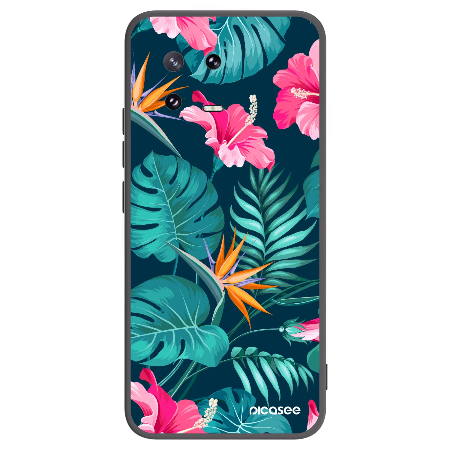 Picasee fekete szilikon tok az alábbi mobiltelefonokra Xiaomi 13 Pro - Pink Monstera