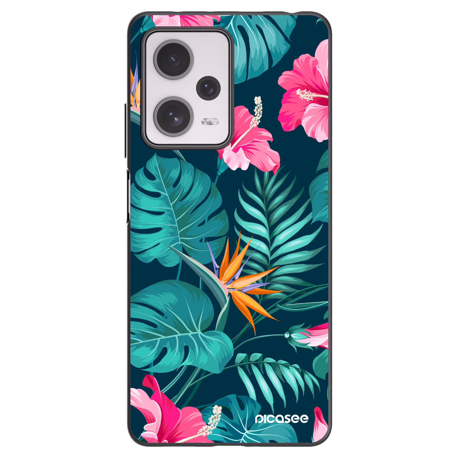 Picasee fekete szilikon tok az alábbi mobiltelefonokra Xiaomi Redmi Note 12 Pro+ 5G - Pink Monstera