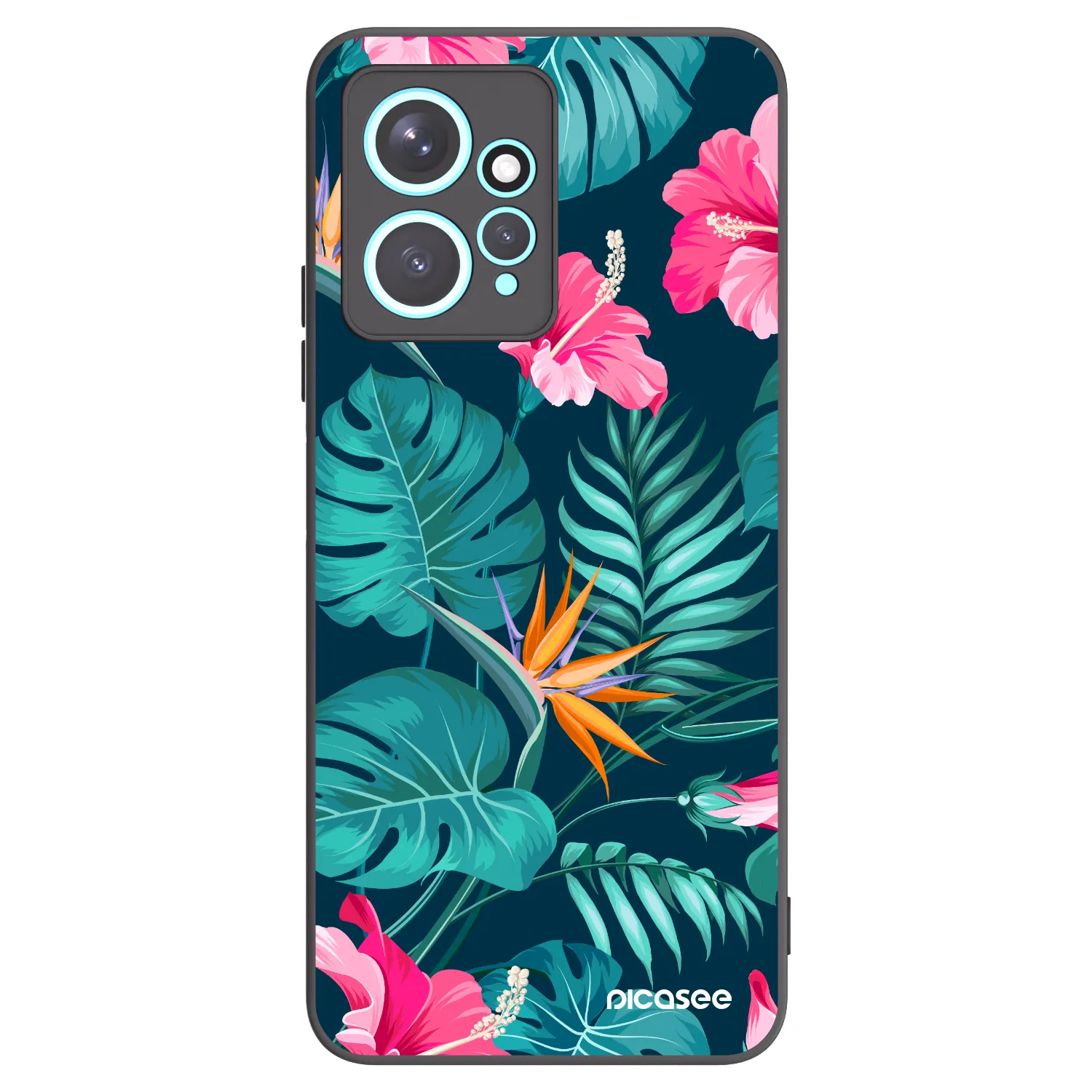 Picasee fekete szilikon tok az alábbi mobiltelefonokra Xiaomi Redmi Note 12 4G - Pink Monstera