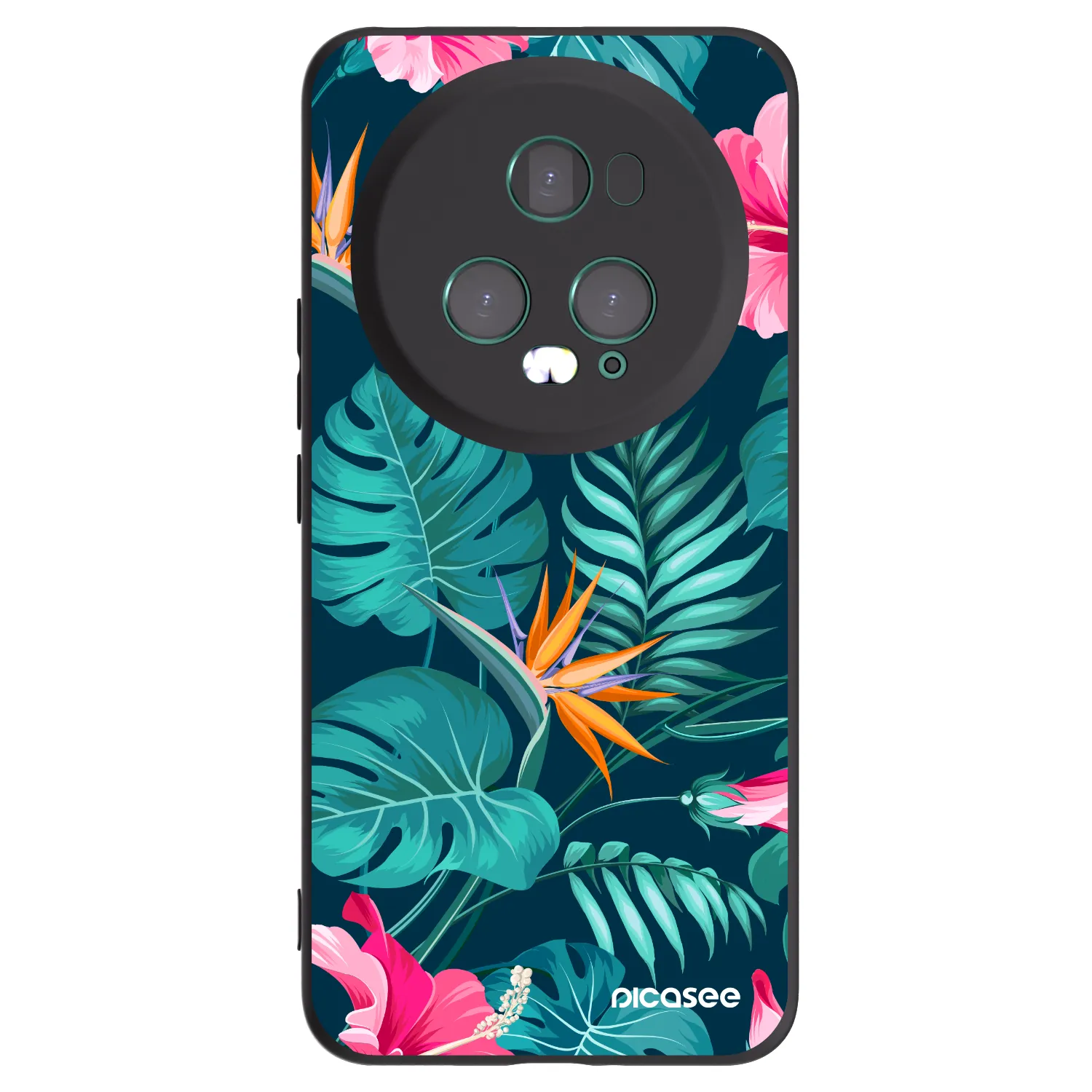 Picasee fekete szilikon tok az alábbi mobiltelefonokra Honor Magic5 Pro - Pink Monstera