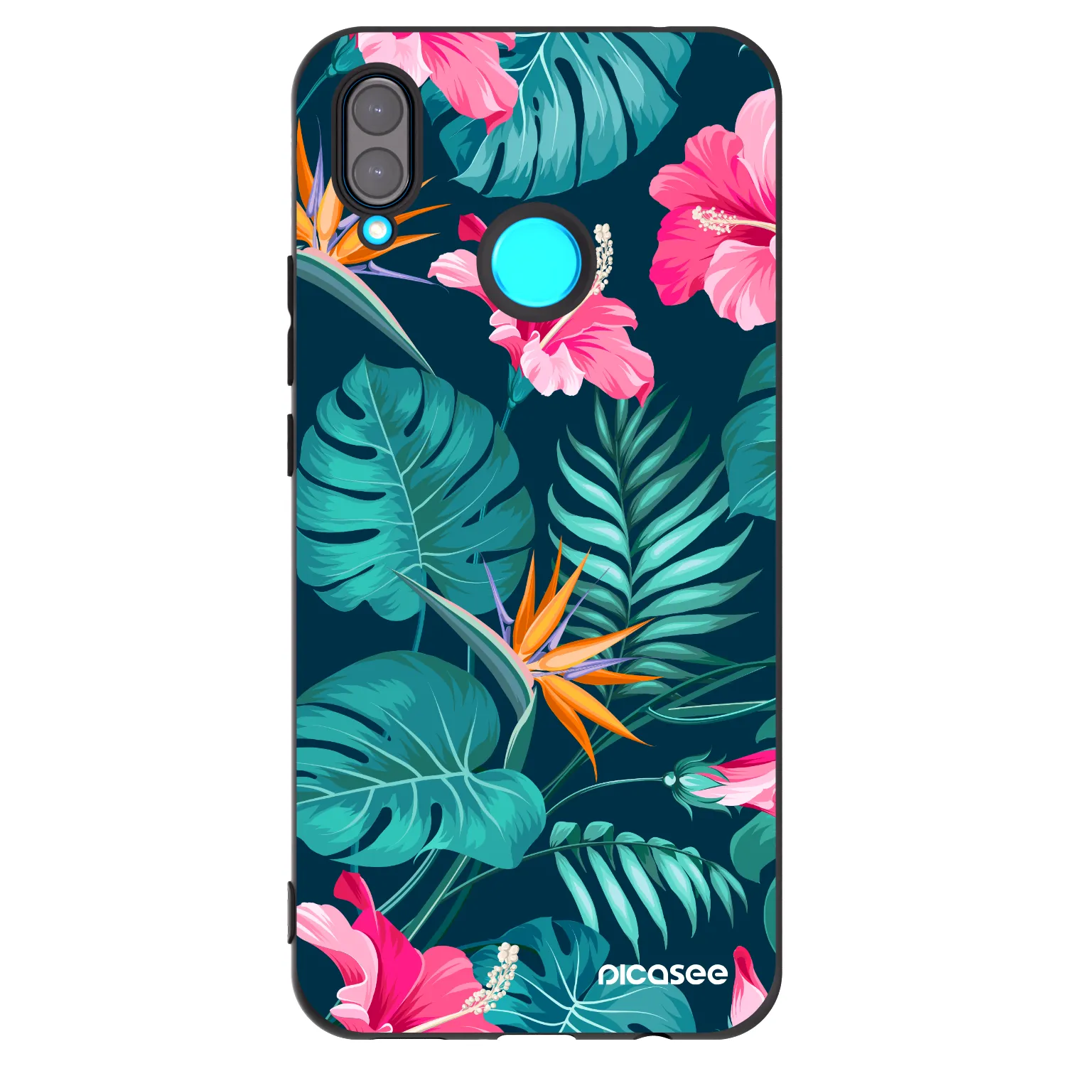 Picasee fekete szilikon tok az alábbi mobiltelefonokra Huawei Nova 3 - Pink Monstera