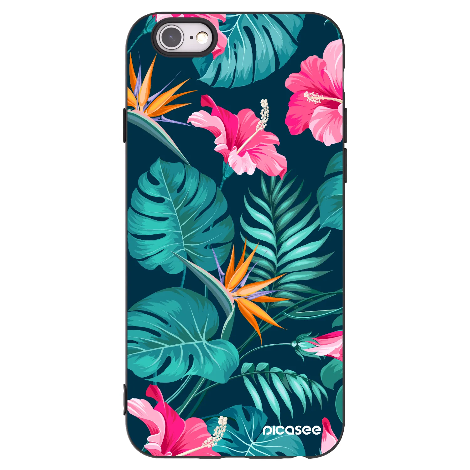 Picasee fekete szilikon tok az alábbi mobiltelefonokra Apple iPhone 6/6S - Pink Monstera