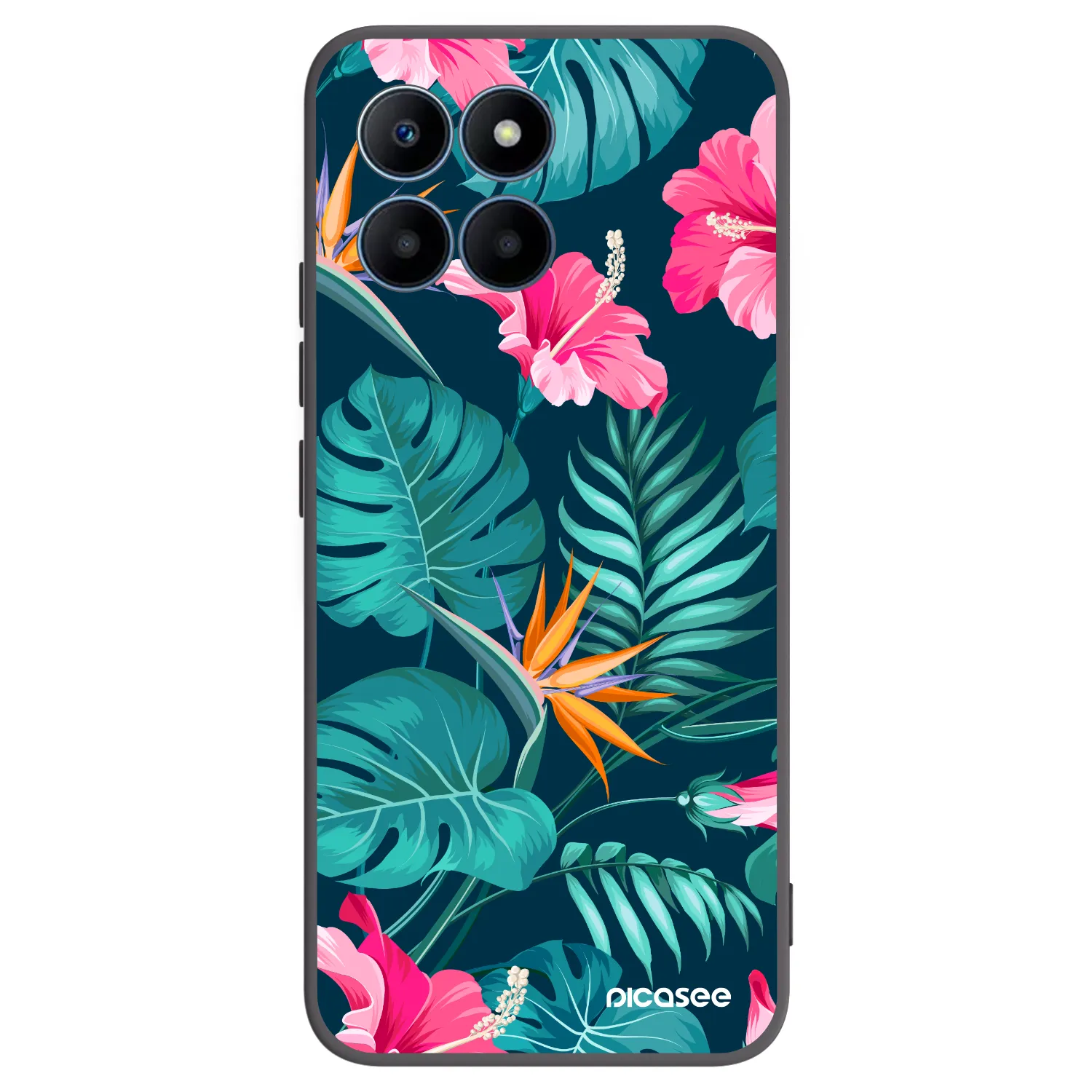 Picasee fekete szilikon tok az alábbi mobiltelefonokra Honor 70 Lite - Pink Monstera
