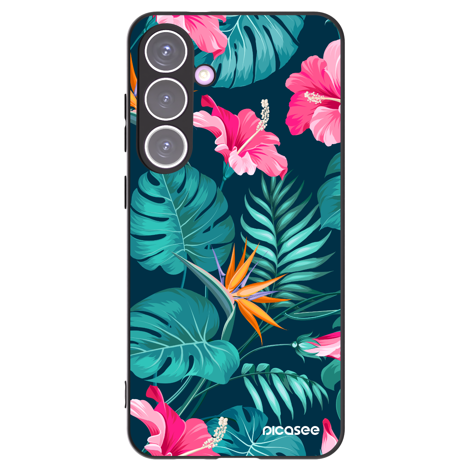 Picasee fekete szilikon tok az alábbi mobiltelefonokra Samsung Galaxy S24+ S926B 5G - Pink Monstera