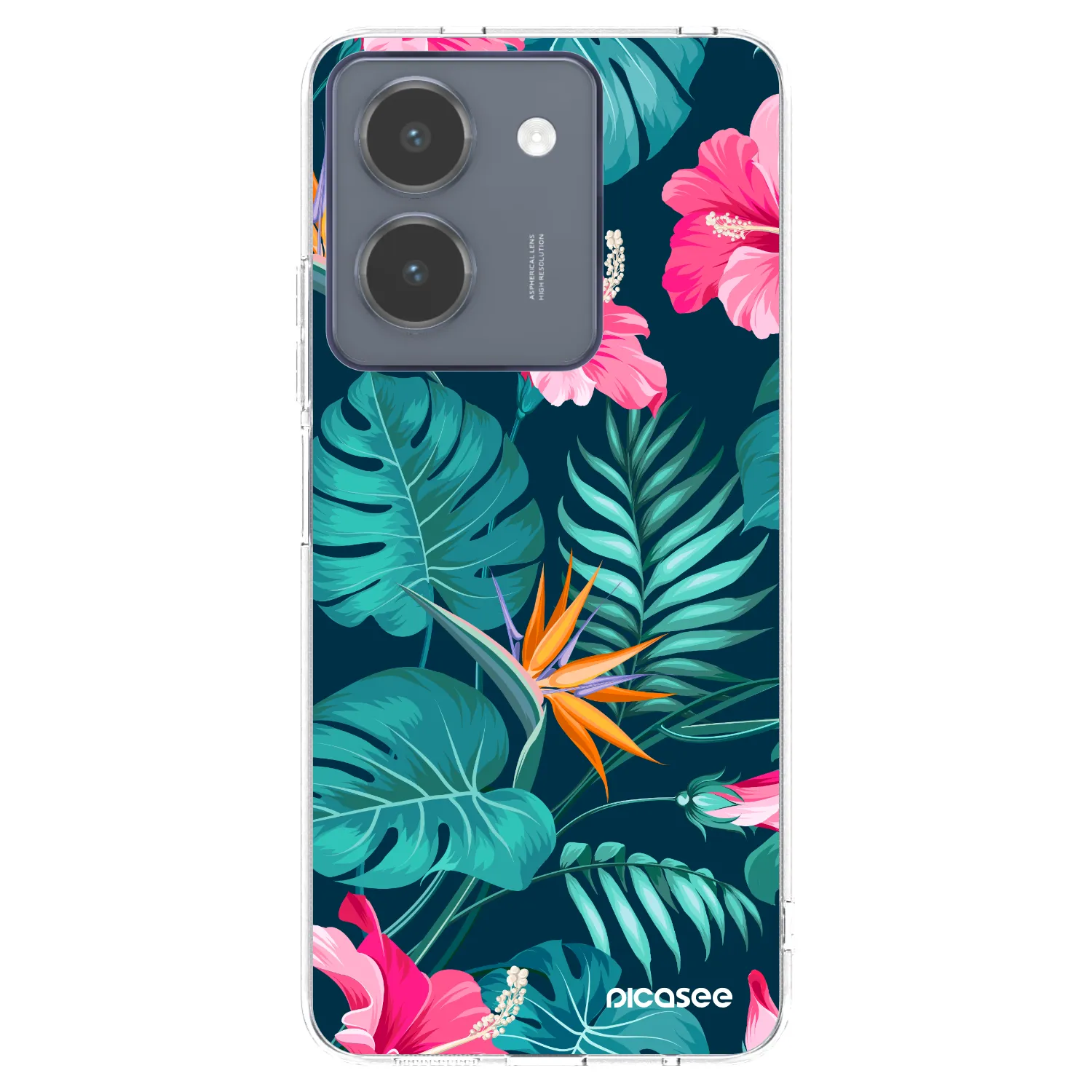 Picasee átlátszó szilikon tok az alábbi mobiltelefonokra Vivo Y36 4G - Pink Monstera