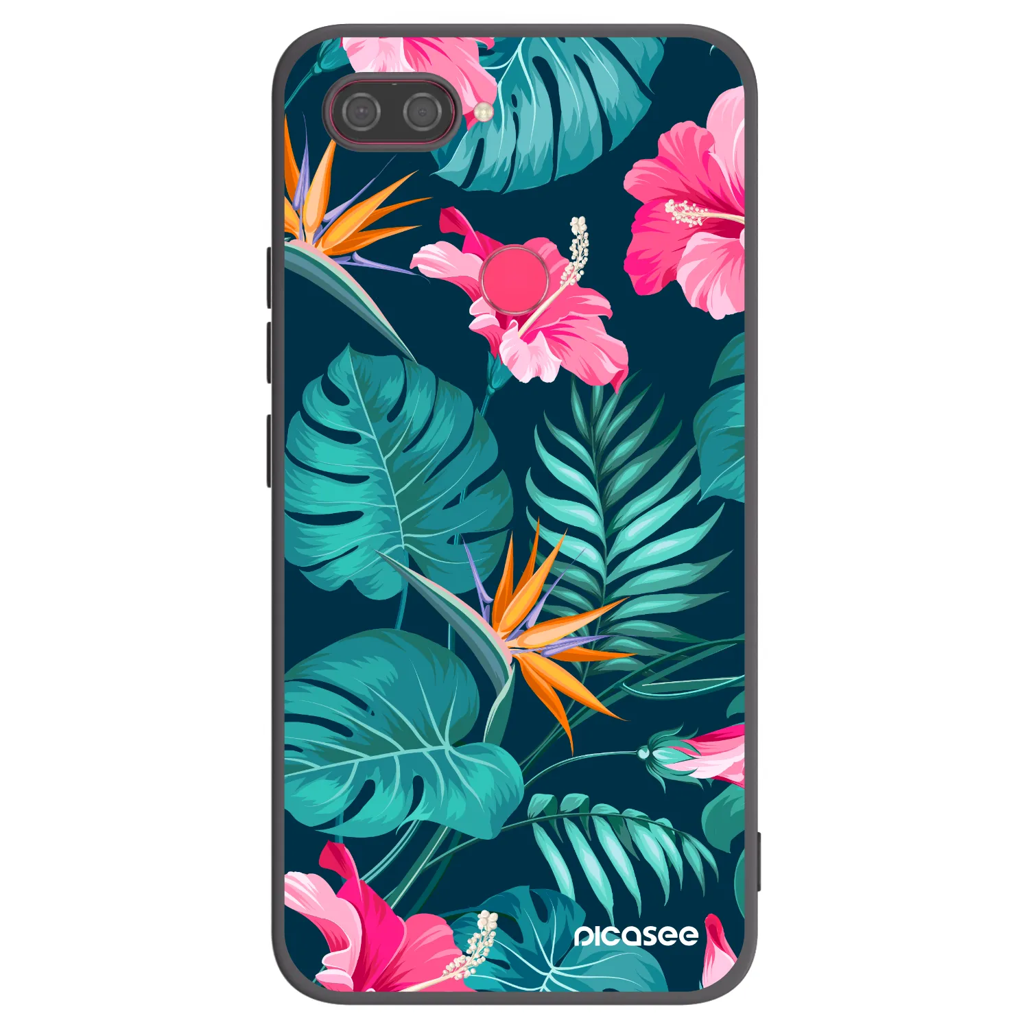 Picasee fekete szilikon tok az alábbi mobiltelefonokra Xiaomi Mi 8 Lite - Pink Monstera