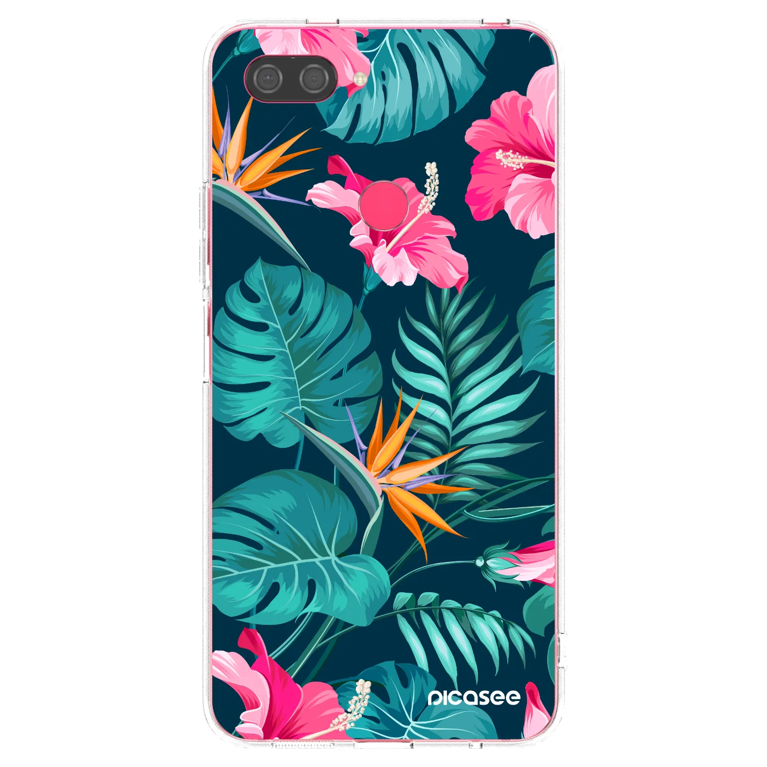 Picasee átlátszó szilikon tok az alábbi mobiltelefonokra Xiaomi Mi 8 Lite - Pink Monstera