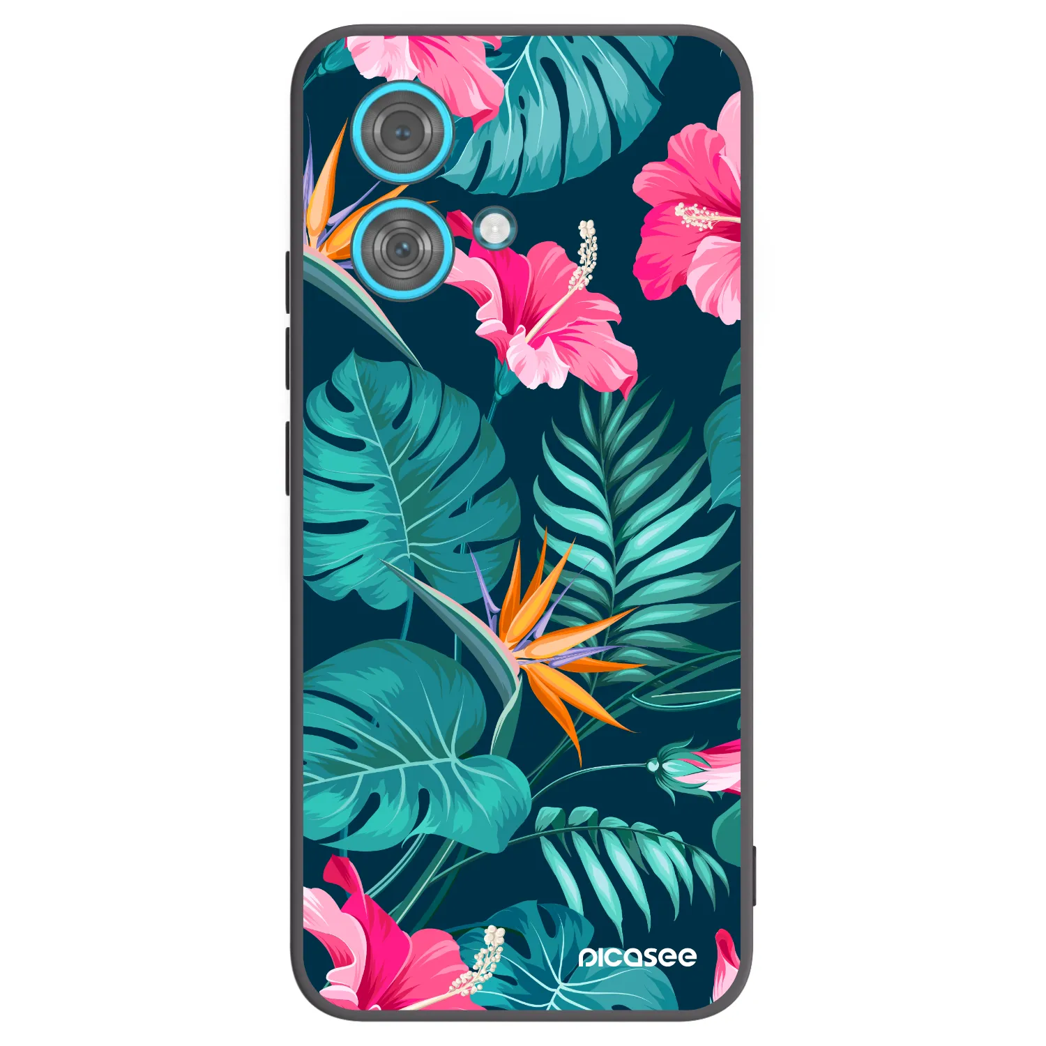 Picasee fekete szilikon tok az alábbi mobiltelefonokra Motorola Edge 40 Neo - Pink Monstera