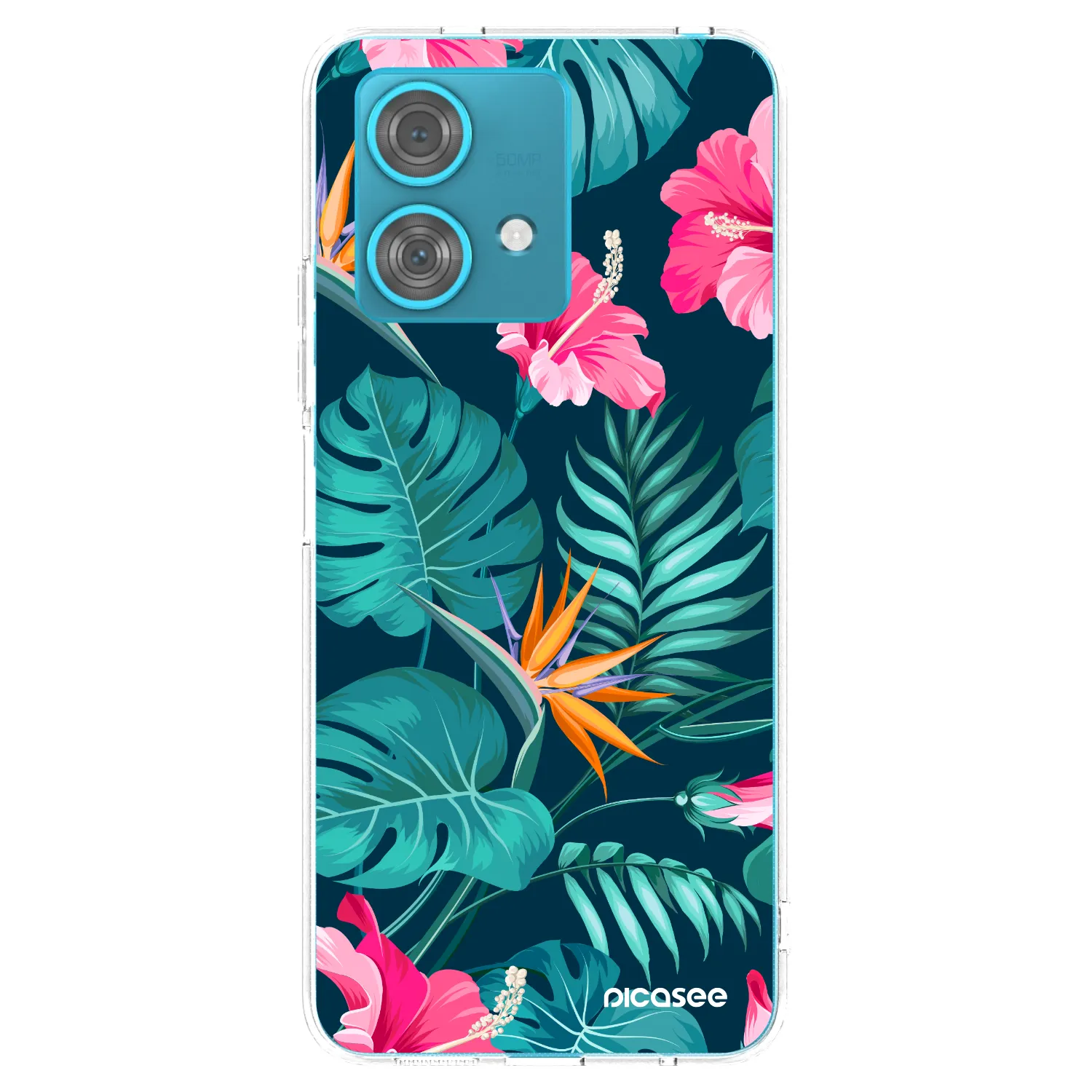 Picasee átlátszó szilikon tok az alábbi mobiltelefonokra Motorola Edge 40 Neo - Pink Monstera