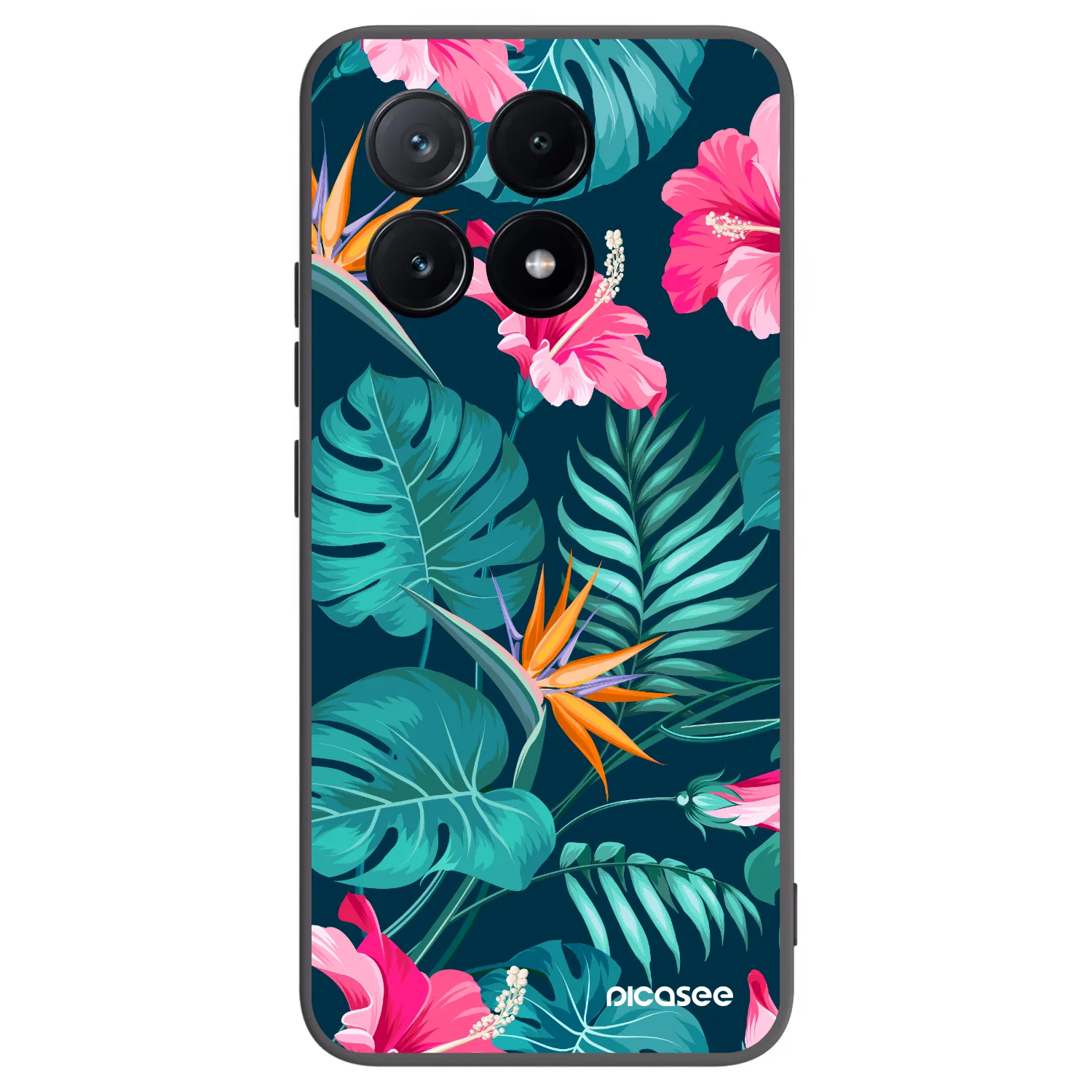 Picasee fekete szilikon tok az alábbi mobiltelefonokra Xiaomi Poco X6 Pro - Pink Monstera