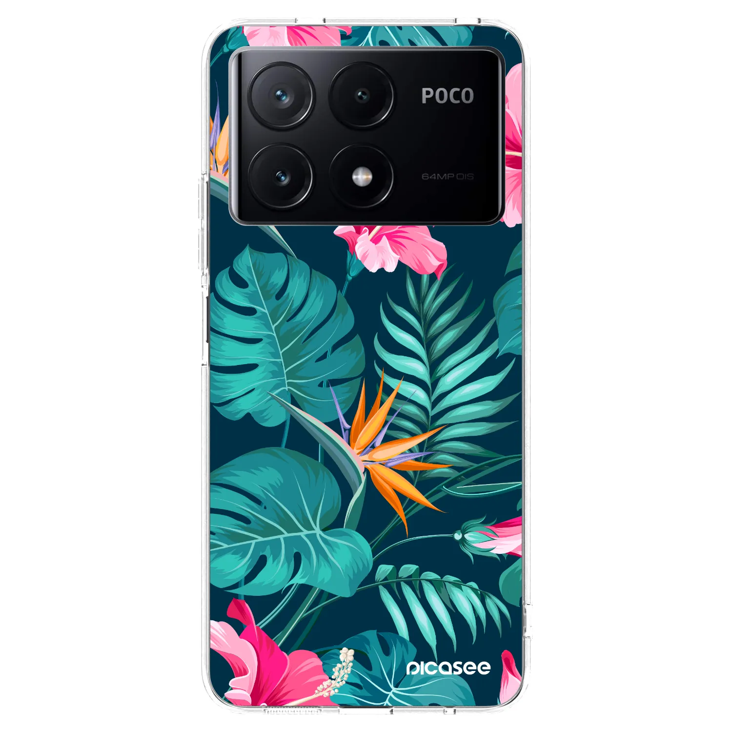 Picasee átlátszó szilikon tok az alábbi mobiltelefonokra Xiaomi Poco X6 Pro - Pink Monstera