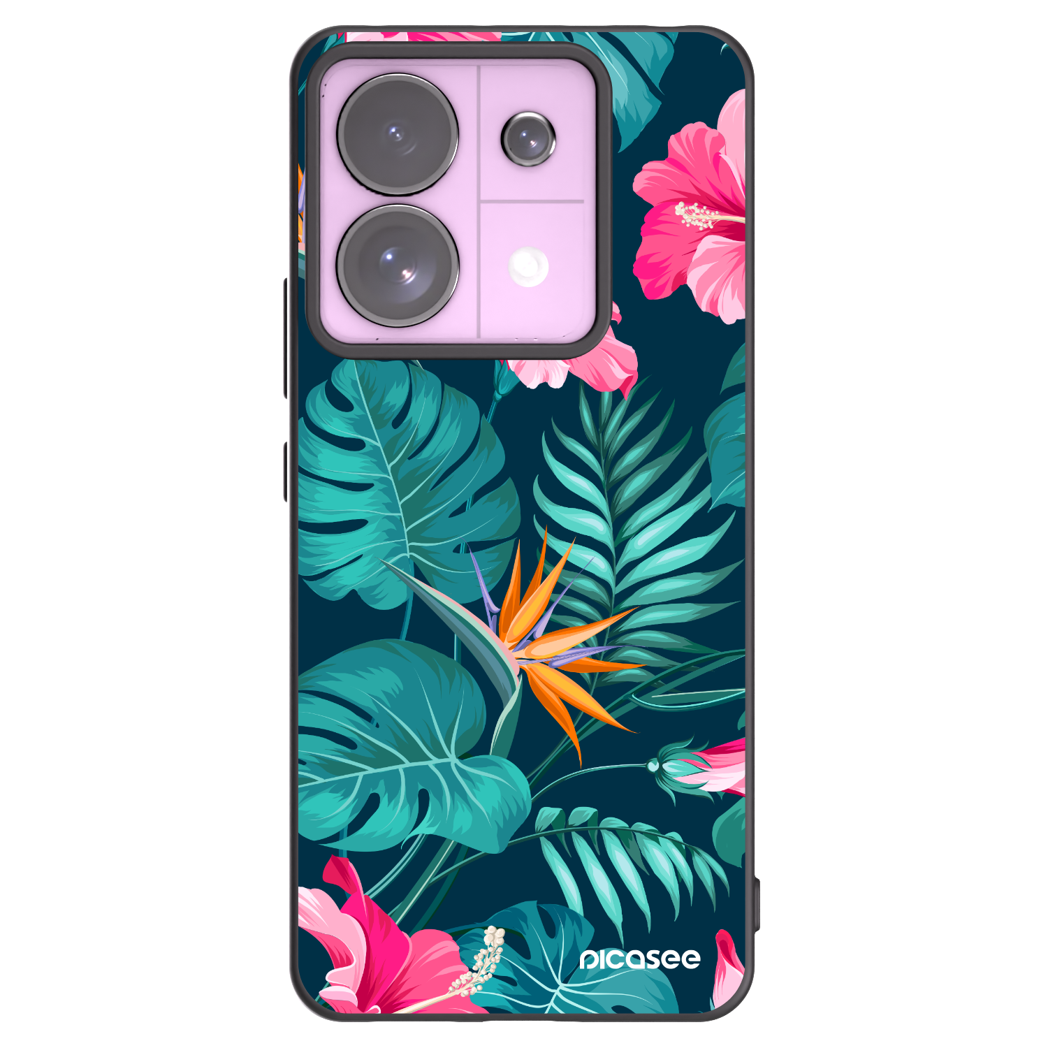 Picasee fekete szilikon tok az alábbi mobiltelefonokra Xiaomi Redmi Note 13 Pro 5G - Pink Monstera