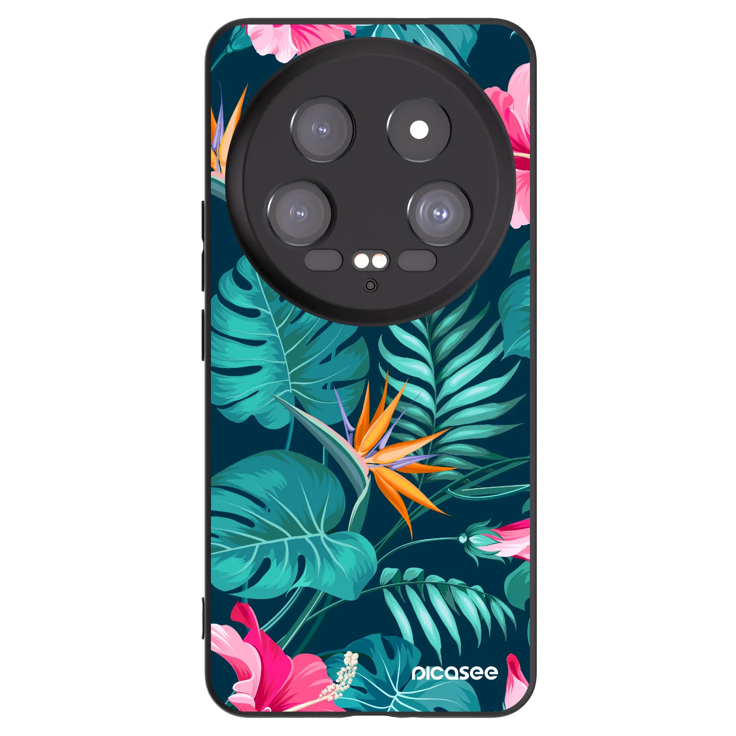 Picasee fekete szilikon tok az alábbi mobiltelefonokra Xiaomi 14 Ultra - Pink Monstera