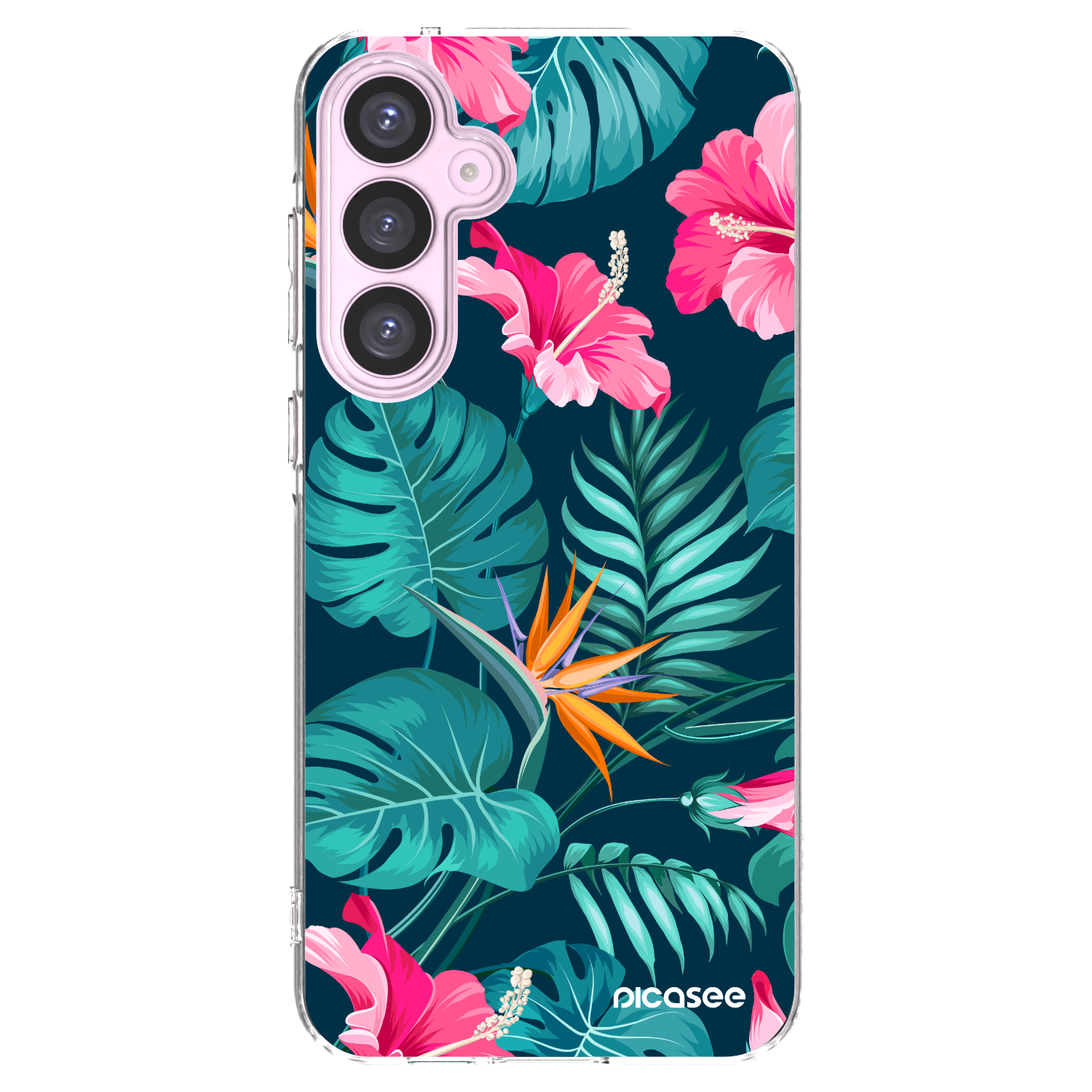Picasee átlátszó szilikon tok az alábbi mobiltelefonokra Samsung Galaxy A55 5G A556B - Pink Monstera
