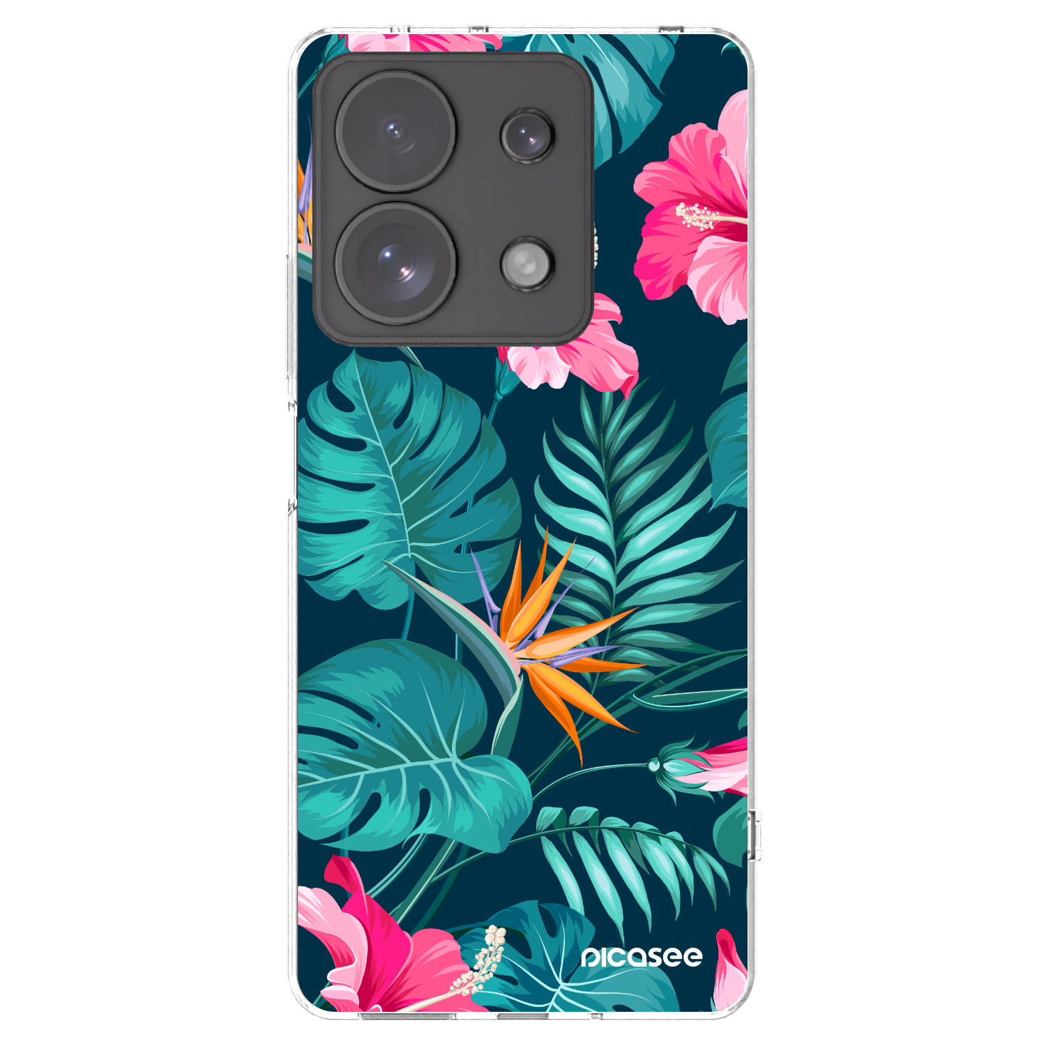 Picasee átlátszó szilikon tok az alábbi mobiltelefonokra Xiaomi Redmi Note 13 Pro 4G - Pink Monstera