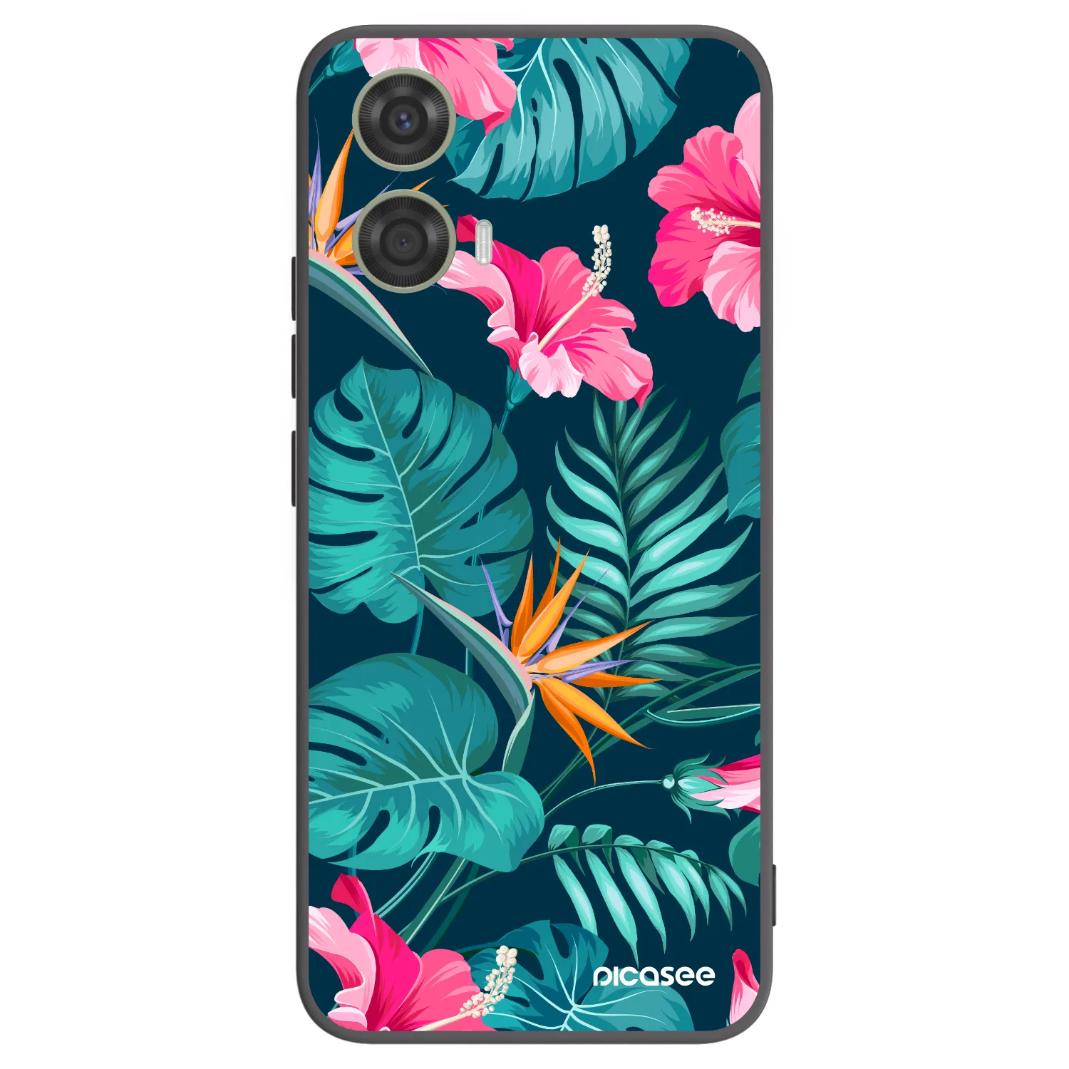 Picasee fekete szilikon tok az alábbi mobiltelefonokra Motorola Moto G24 - Pink Monstera