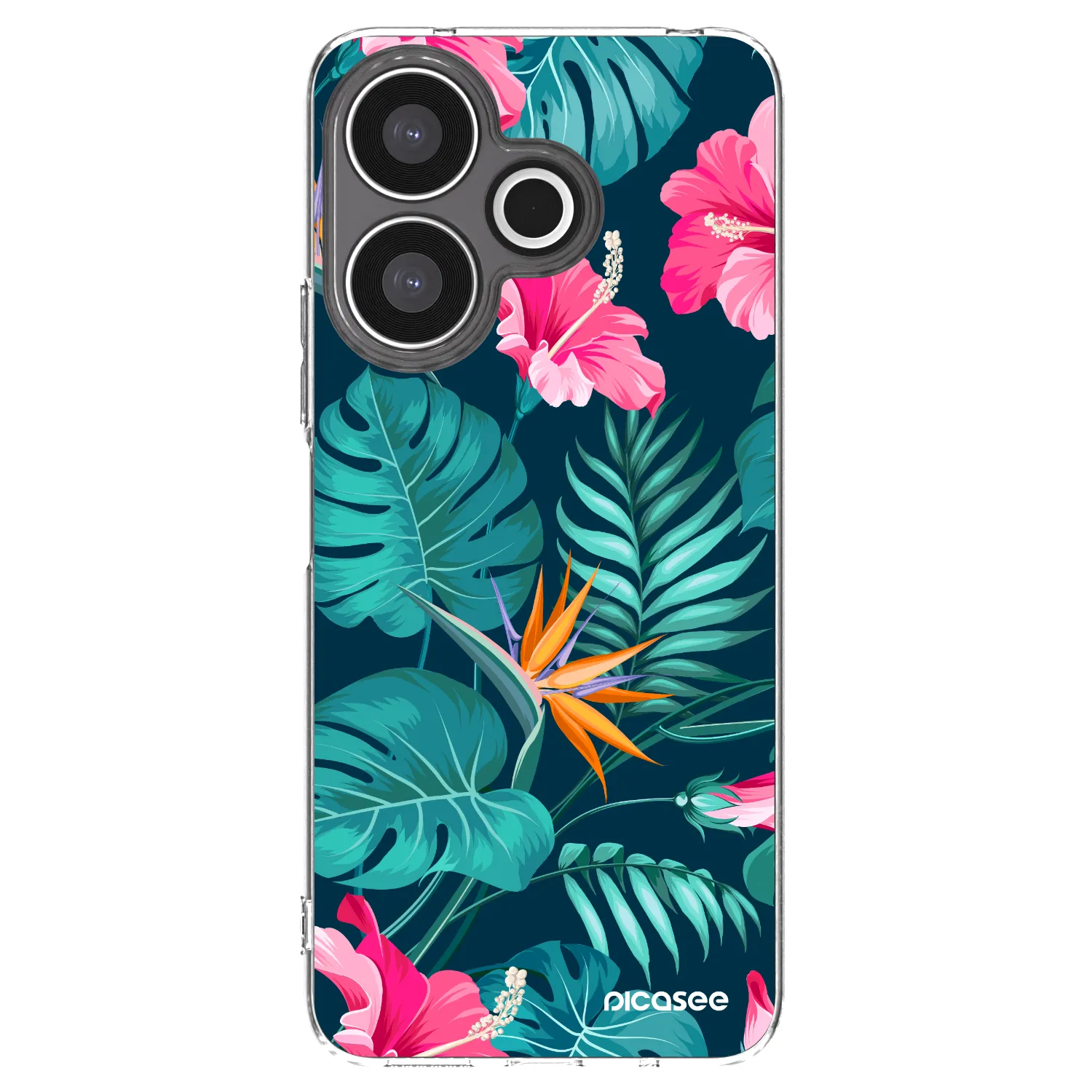 Picasee átlátszó szilikon tok az alábbi mobiltelefonokra Xiaomi Redmi 13 4G - Pink Monstera