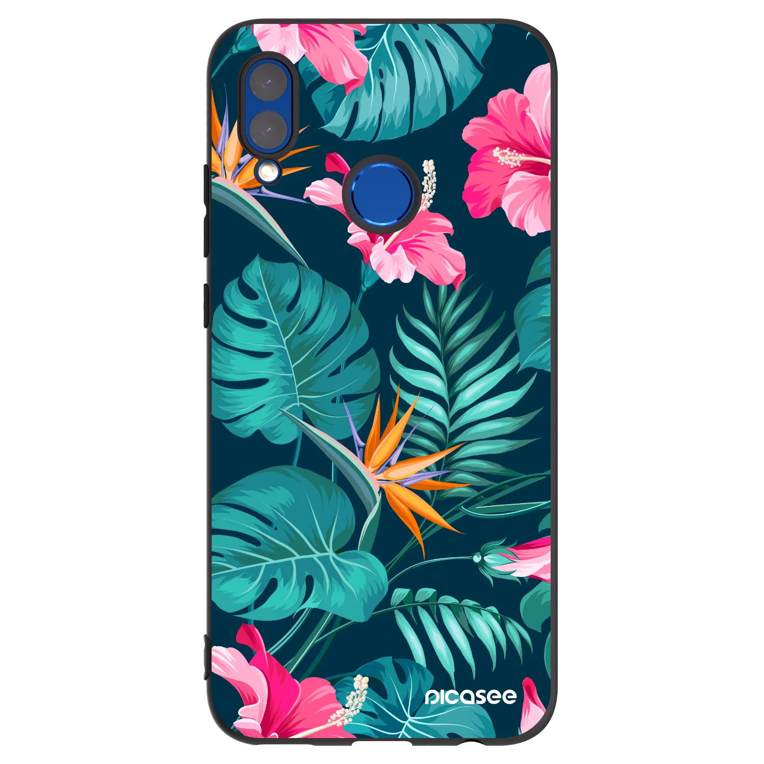 Picasee fekete szilikon tok az alábbi mobiltelefonokra Honor 10 Lite - Pink Monstera