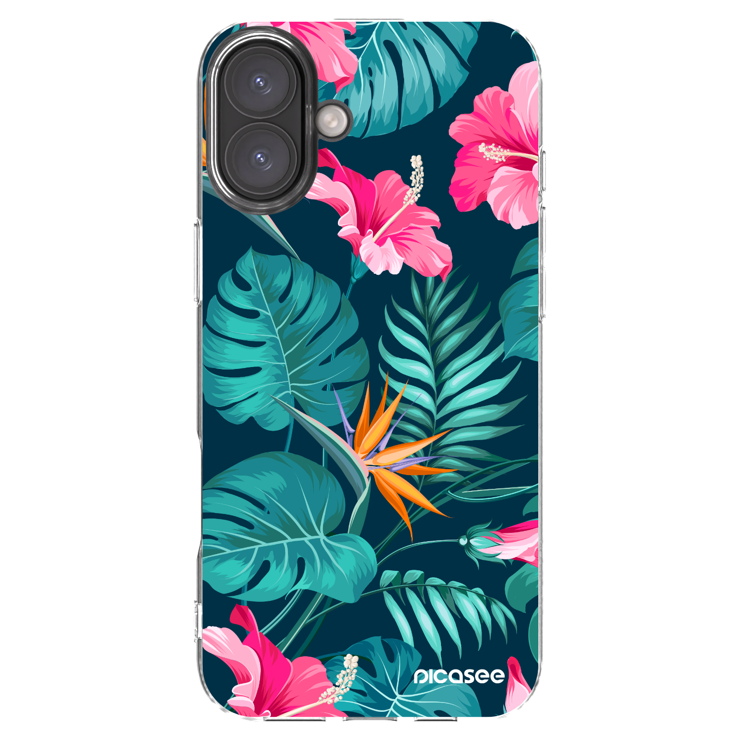Picasee átlátszó szilikon tok az alábbi mobiltelefonokra Apple iPhone 16 Plus - Pink Monstera