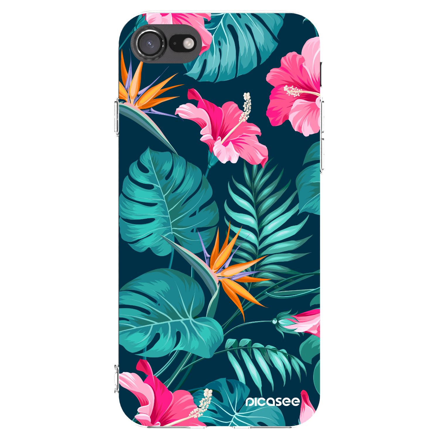 Picasee átlátszó szilikon tok az alábbi mobiltelefonokra Apple iPhone 7 - Pink Monstera
