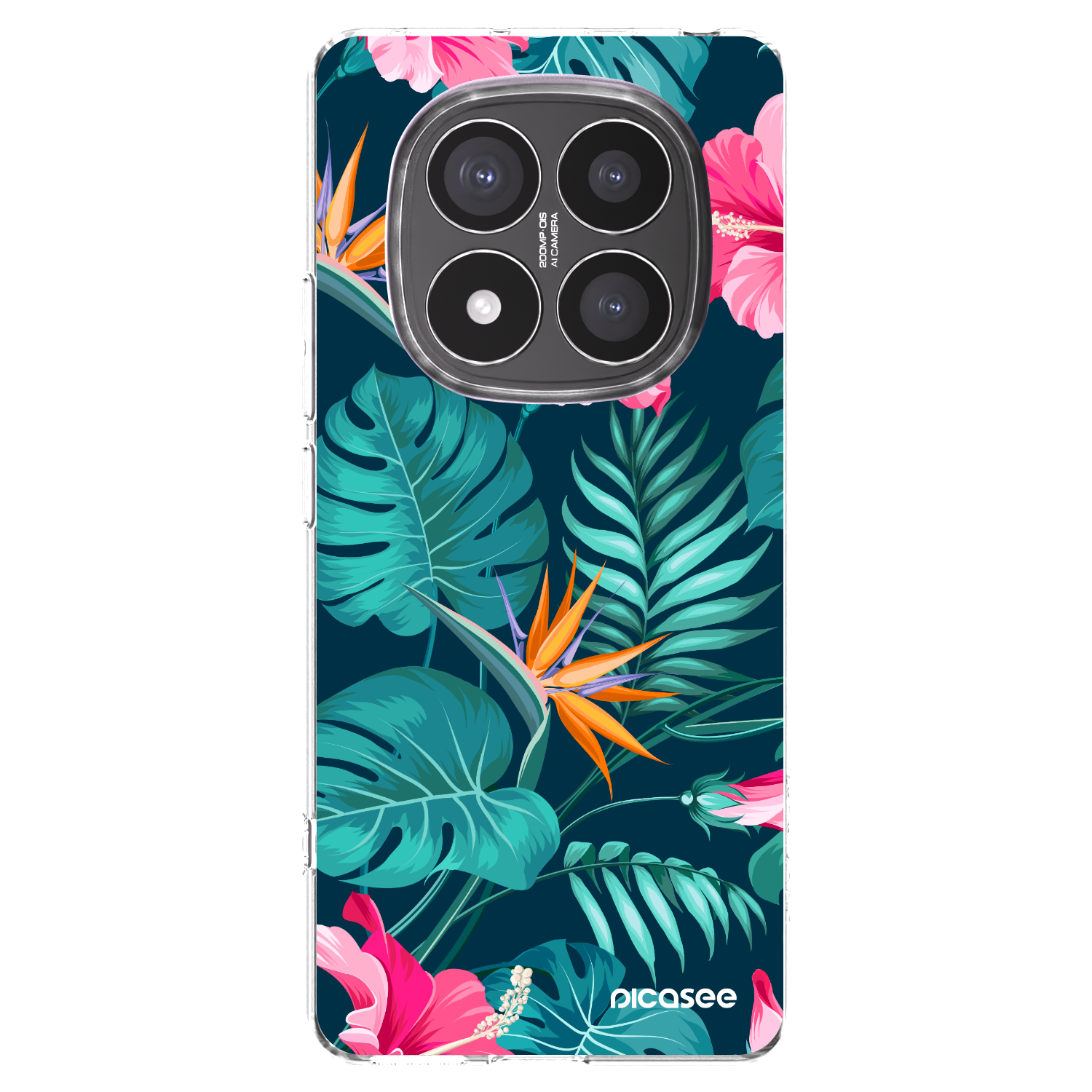 Picasee átlátszó szilikon tok az alábbi mobiltelefonokra Xiaomi Redmi Note 14 Pro+ 5G - Pink Monstera
