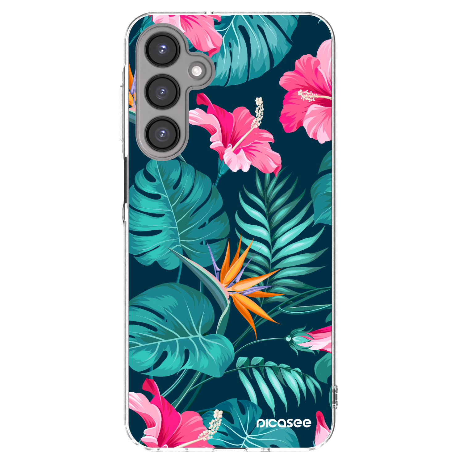 Picasee átlátszó szilikon tok az alábbi mobiltelefonokra Samsung Galaxy A16 5G - Pink Monstera