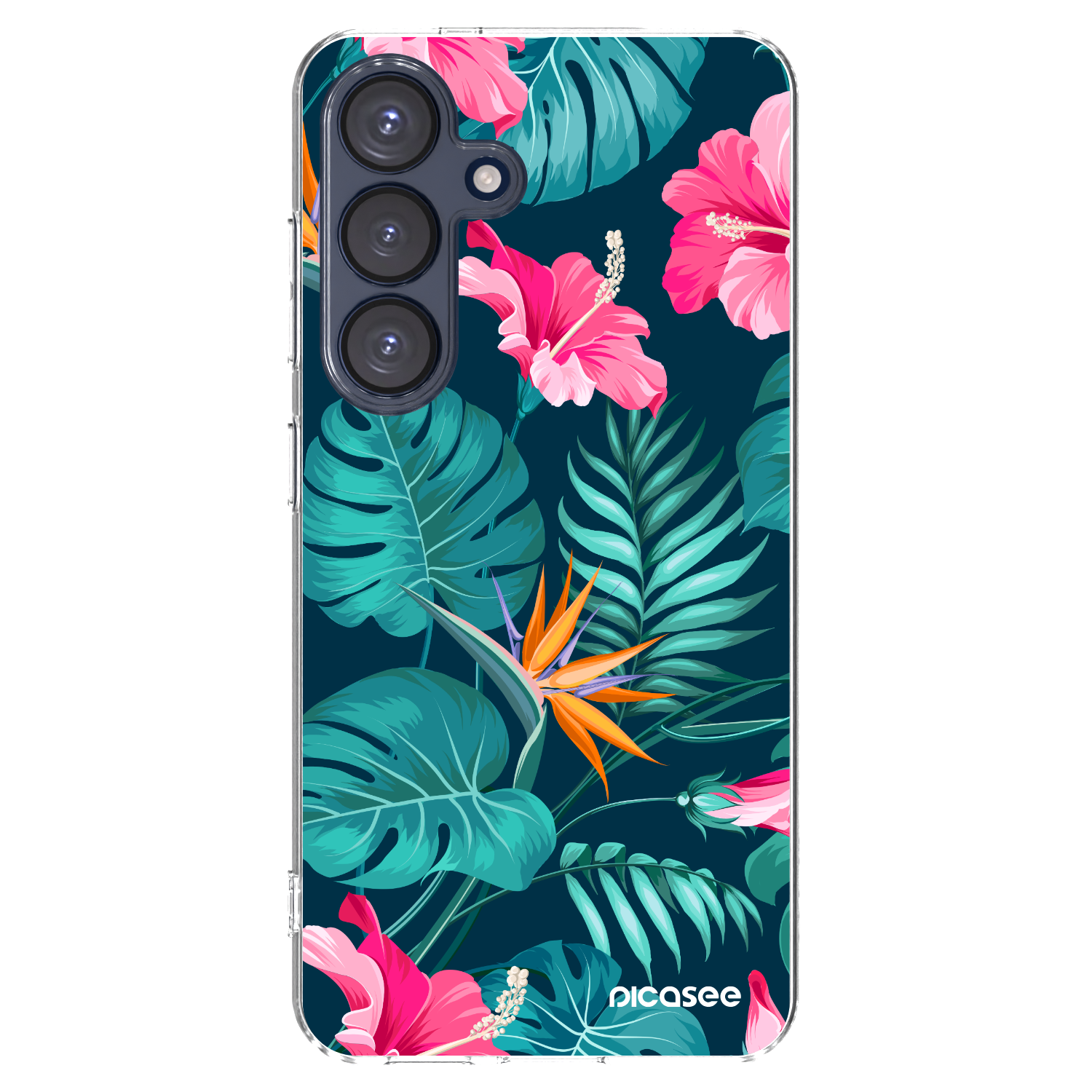 Picasee átlátszó szilikon tok az alábbi mobiltelefonokra Samsung Galaxy S25 5G - Pink Monstera